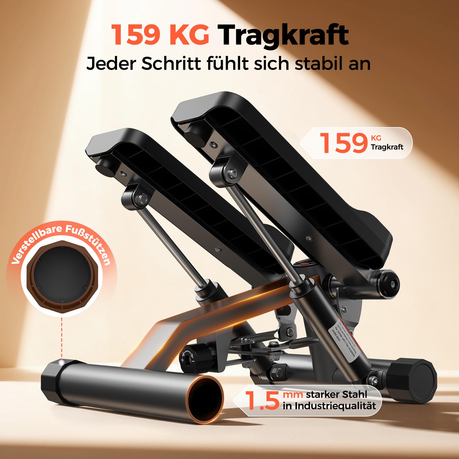sportsroyals-stair-stepper-mini-stepper-schwarz-mit-b-ndern image 4