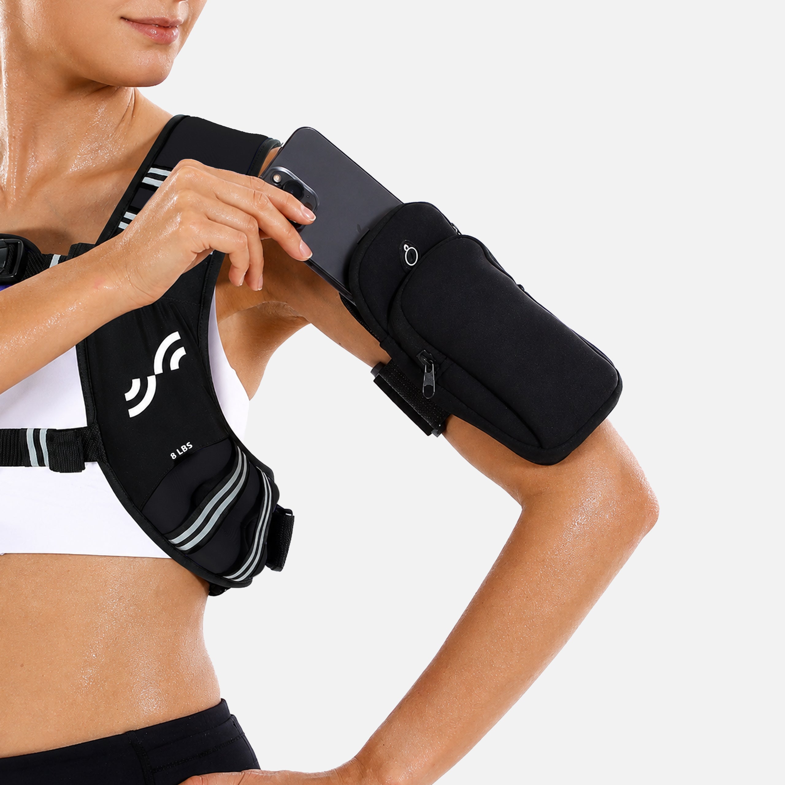 sportneer-wearable-weights-gewichtsweste-8-lbs-schwarz-reflektor image 4