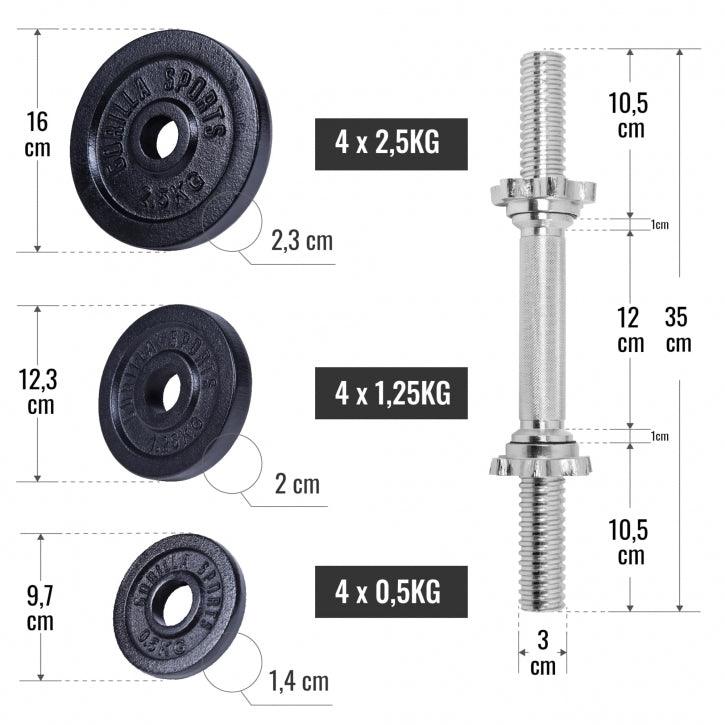 gyronetics-e-series-hantelset-2in1-gusseisen-22-kg-verstellbar image 6