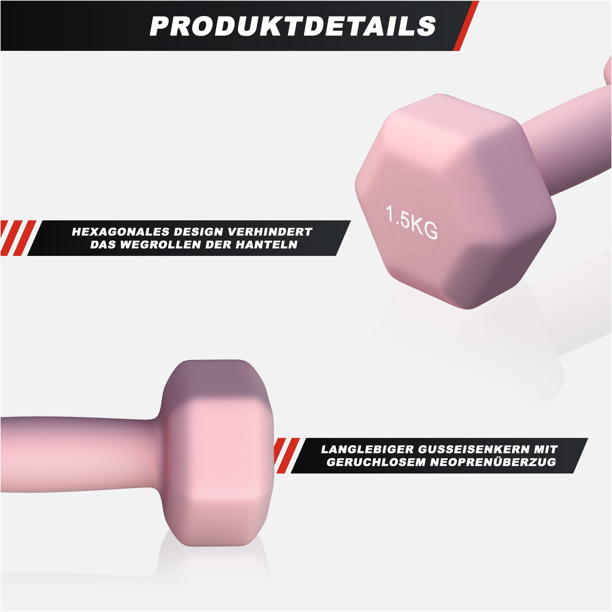 gyronetics-e-series-kurzhanteln-neopren-hexagon-2x5kg-10kg-set image 8
