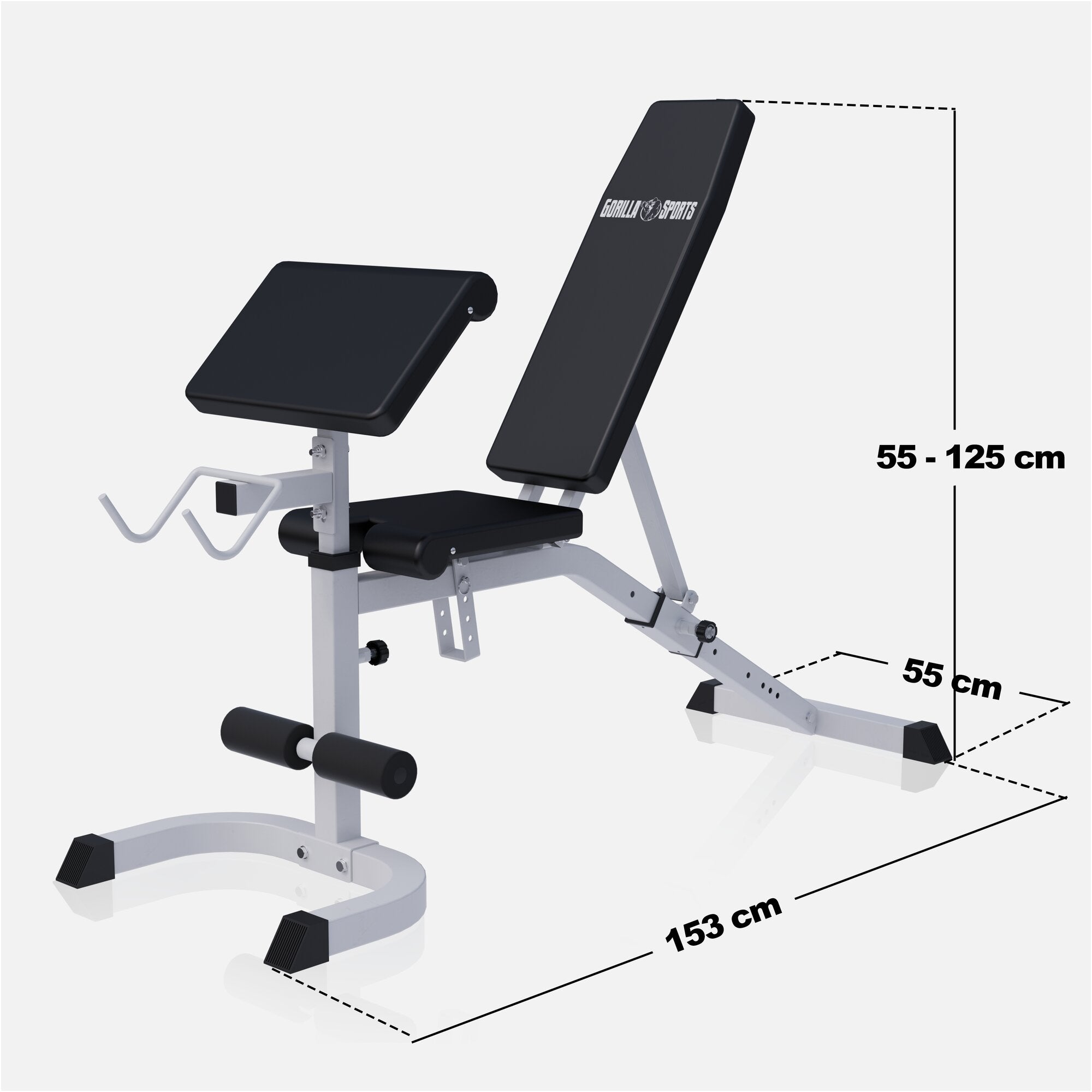gyronetics-e-series-schr-gbank-verstellbar-wei-schwarz-mit-curlpult image 8