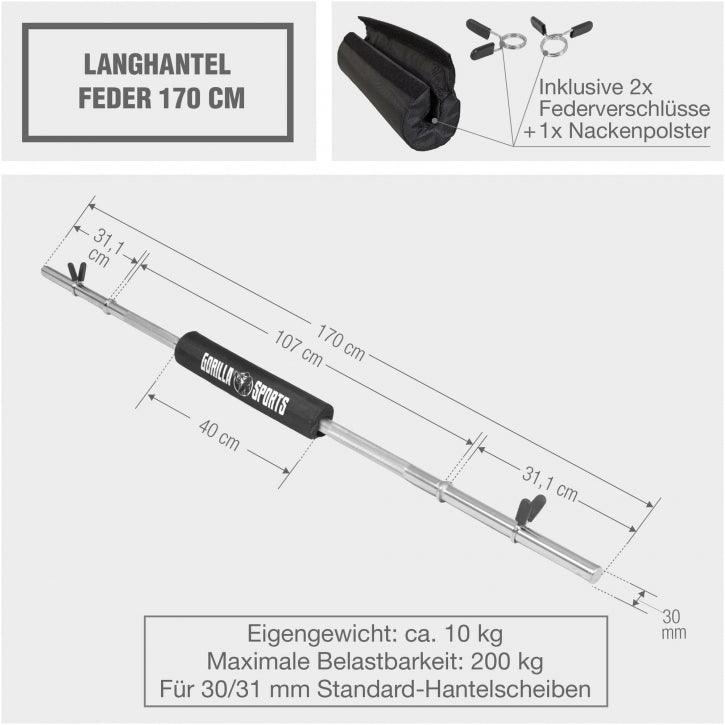 gyronetics-e-series-langhantel-170cm-nackenpolster-federverschluss image 3