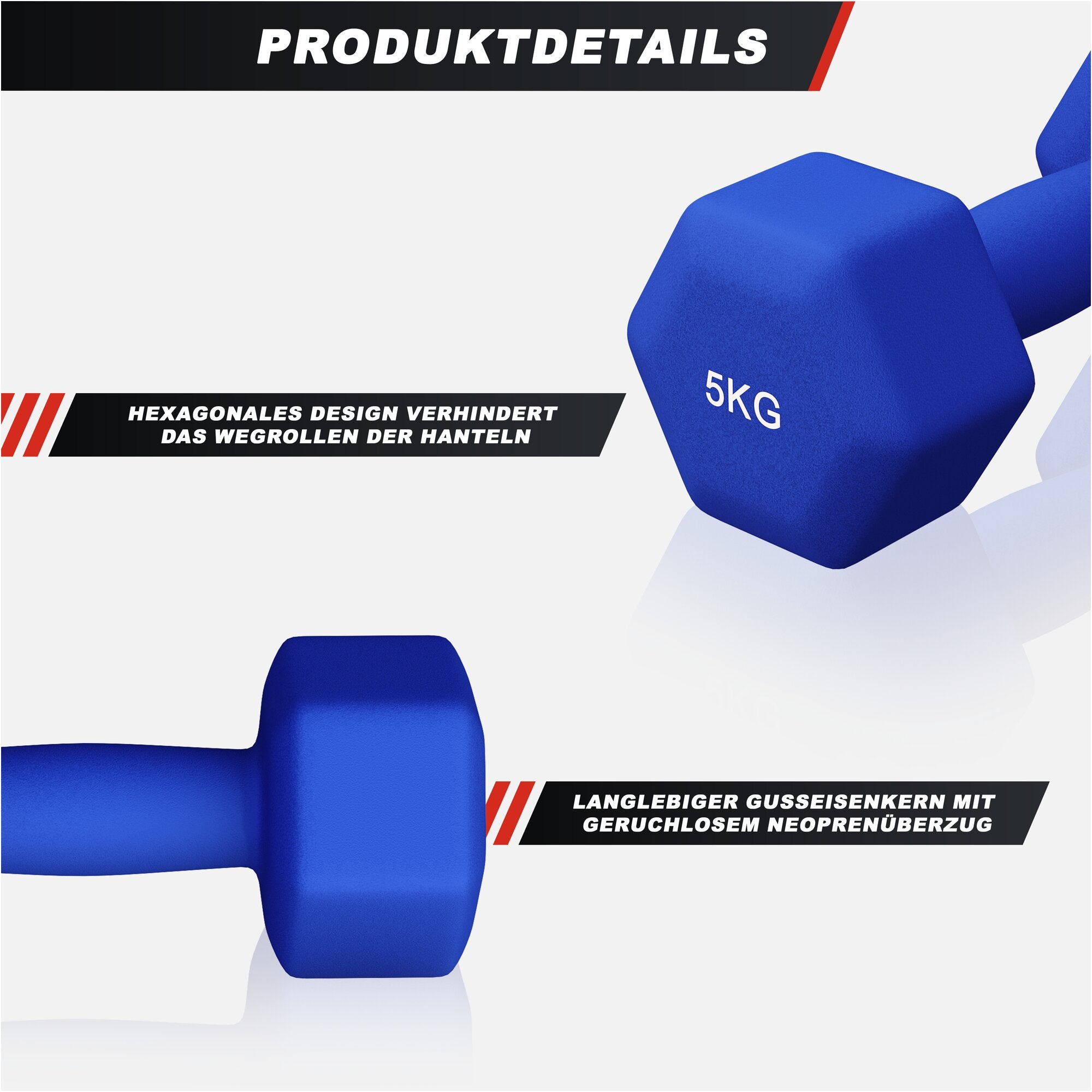 gyronetics-e-series-kurzhanteln-neopren-hexagon-2x5kg-10kg-set image 4