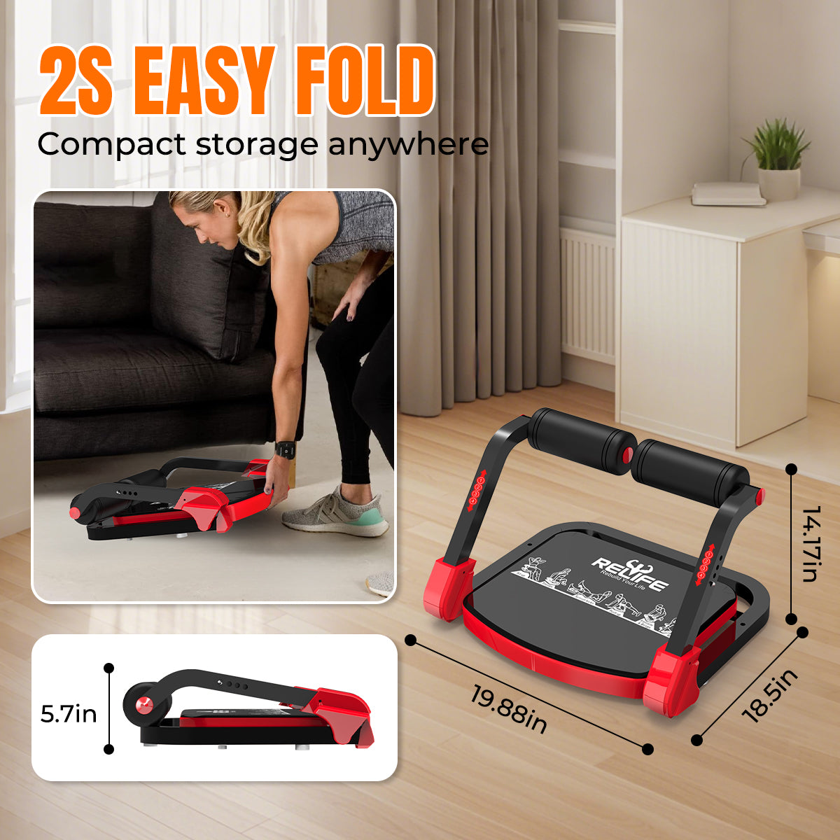 relife-ab-roller-bauchtrainer-sit-up-ger-t-klappbar-rot-core image 7