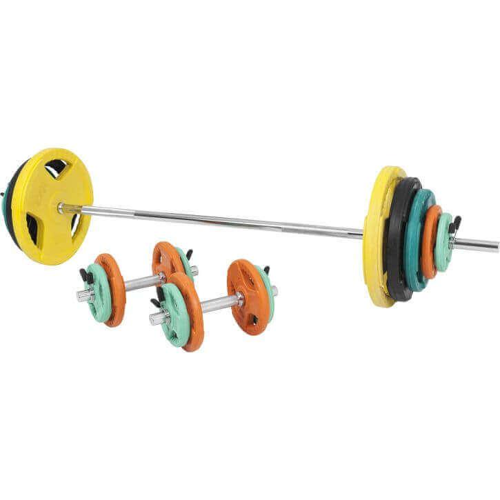 gyronetics-e-series-langhantel-set-gummi-gripper-100-kg-sternverschl image 1
