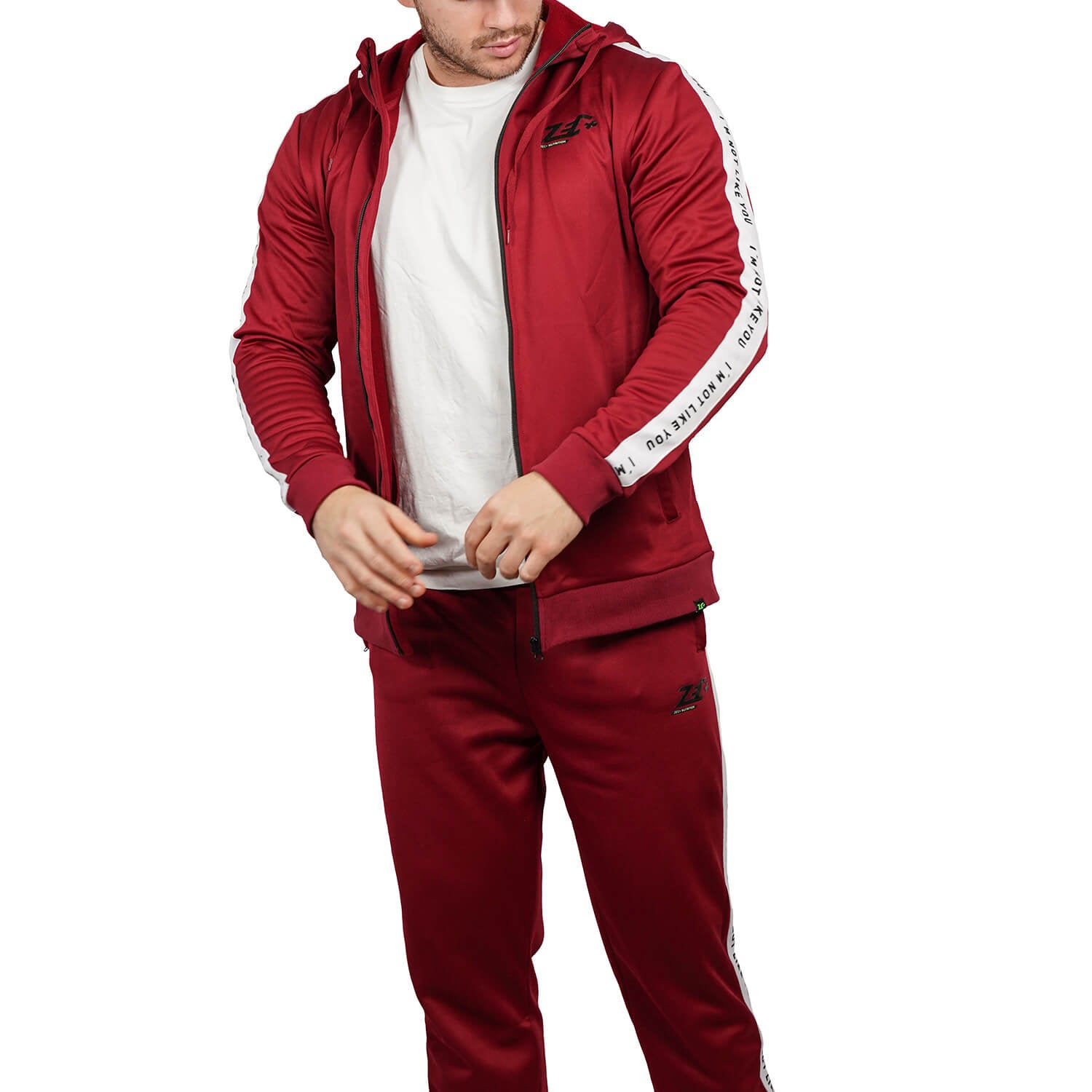 zec-vibes-anzug-burgundy-trainingsanzug-polyester-set image 3