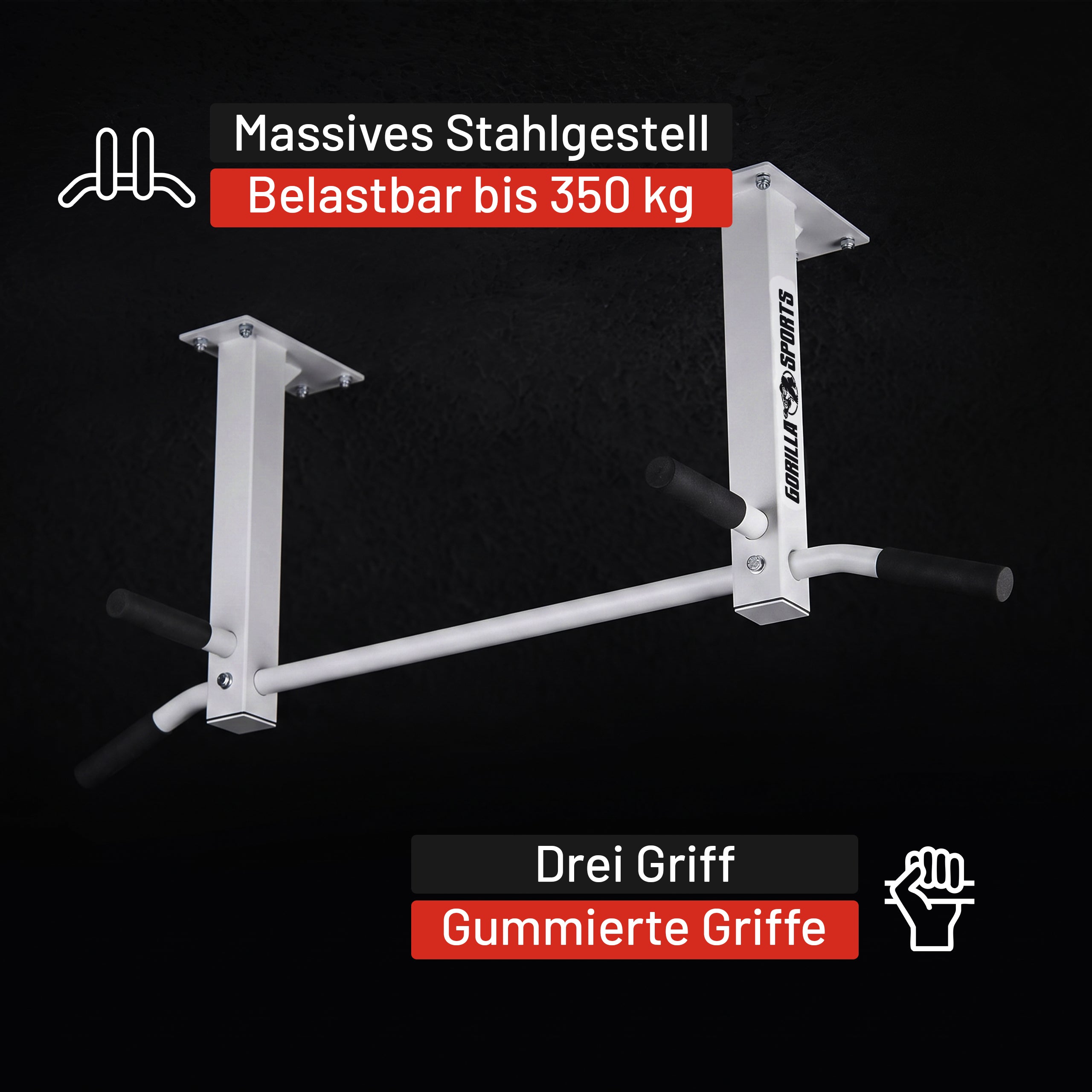 gyronetics-e-series-klimmzugstange-decke-schwarz-stahl-350-kg image 4