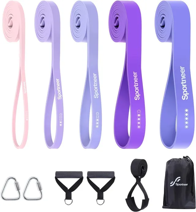 sportneer-pull-up-resistance-widerstandsb-nder-set-aura-lavender-5-tlg image 1
