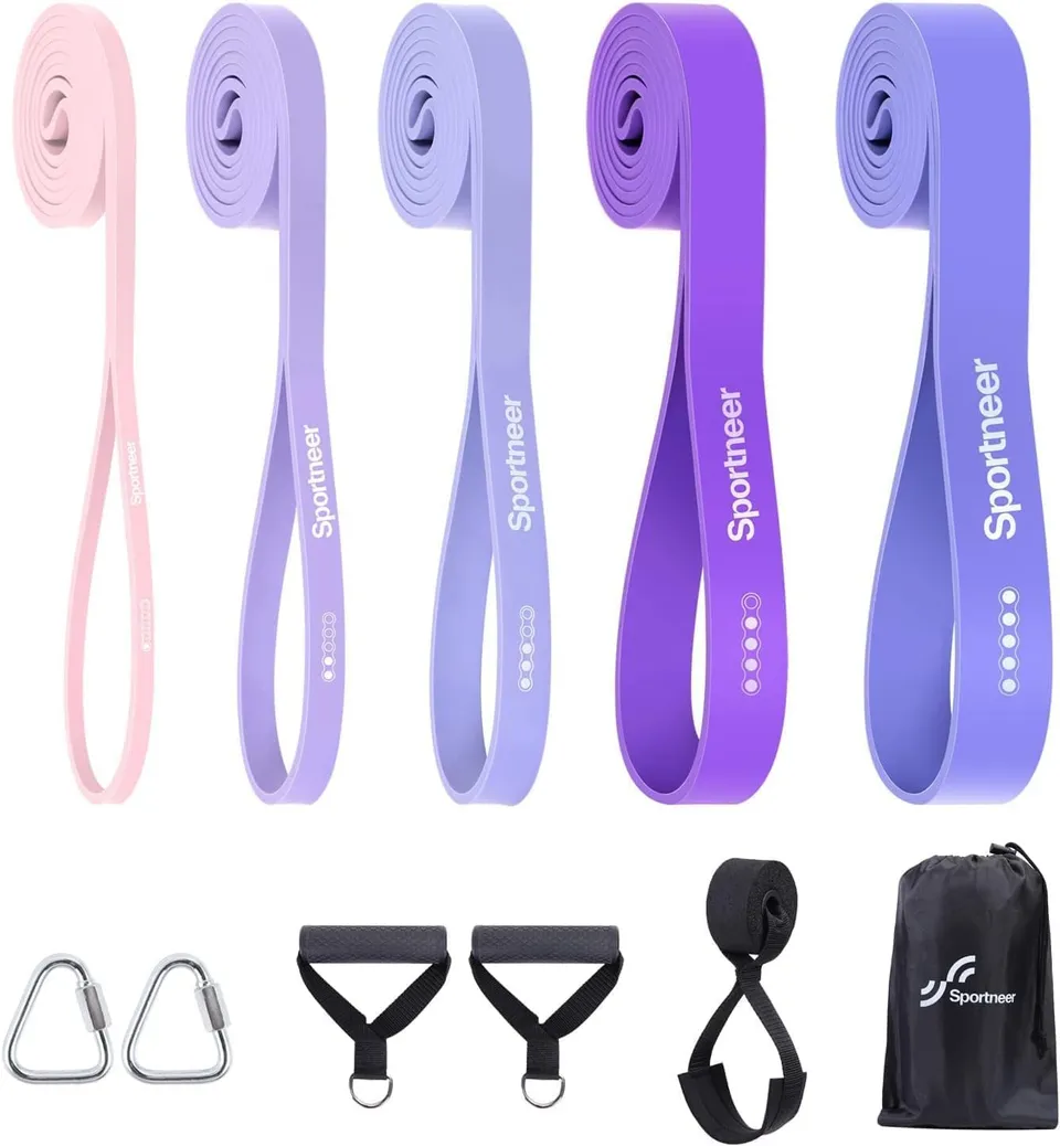 sportneer-pull-up-resistance-widerstandsb-nder-set-aura-lavender-5-tlg image 1