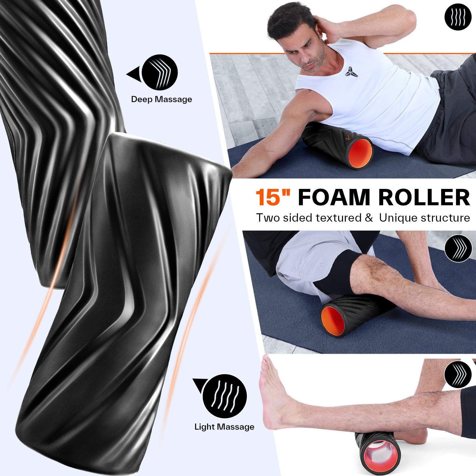 sportneer-4-in-1-faszienrollen-set-schwarz-massage-regeneration image 2