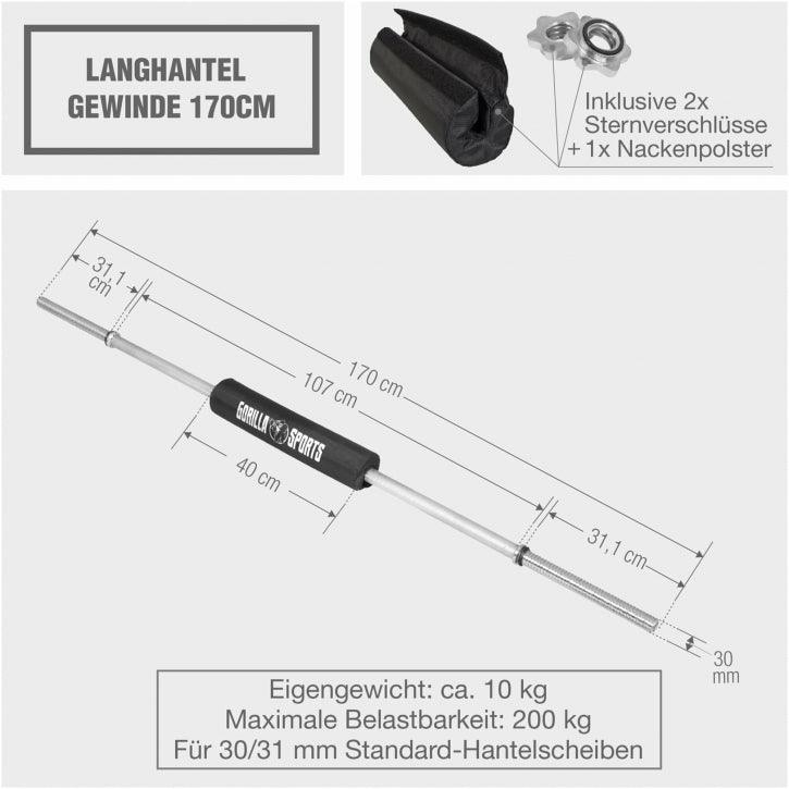 gyronetics-e-series-langhantel-170-cm-mit-nackenpolster-200-kg image 4
