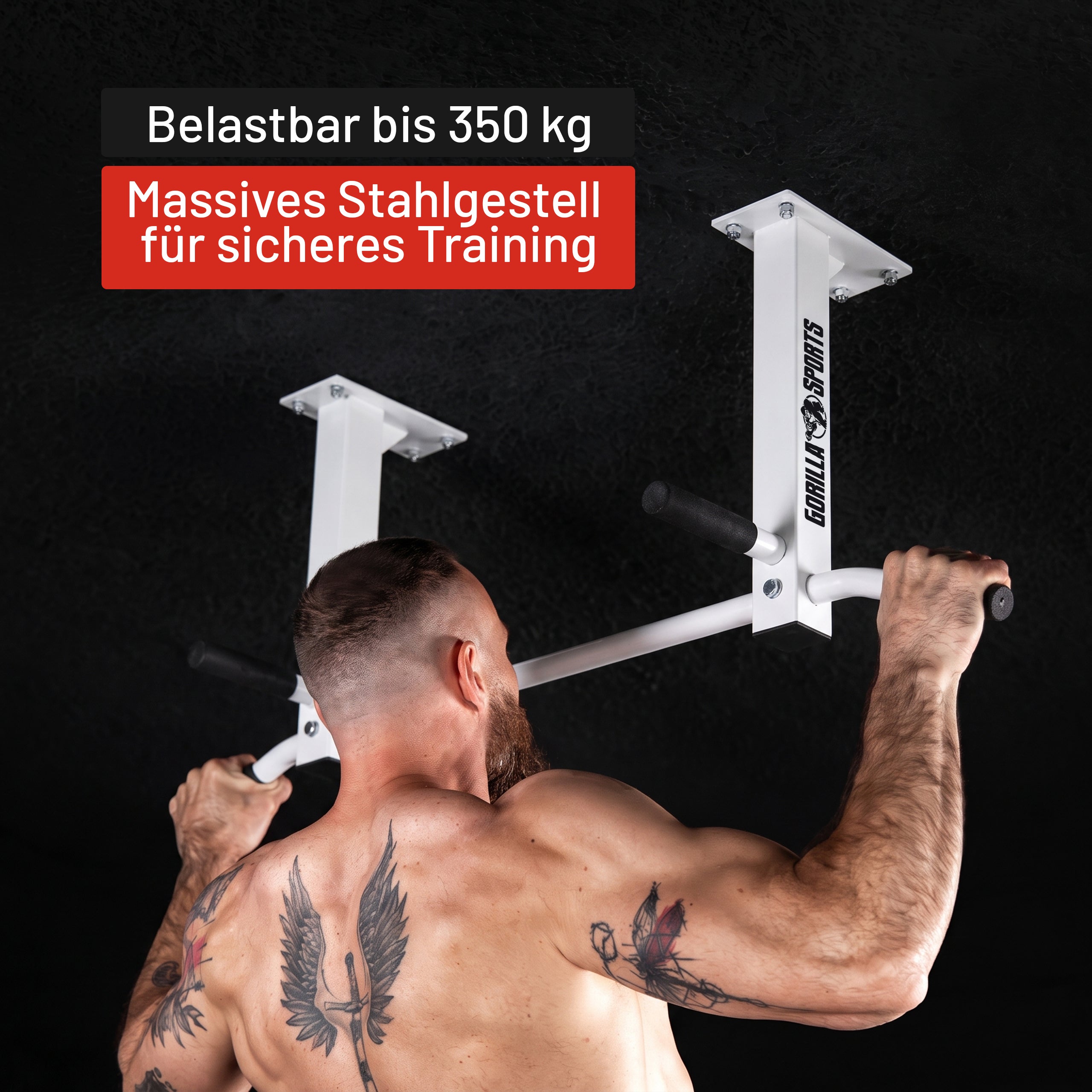 gyronetics-e-series-klimmzugstange-decke-schwarz-stahl-350-kg image 6