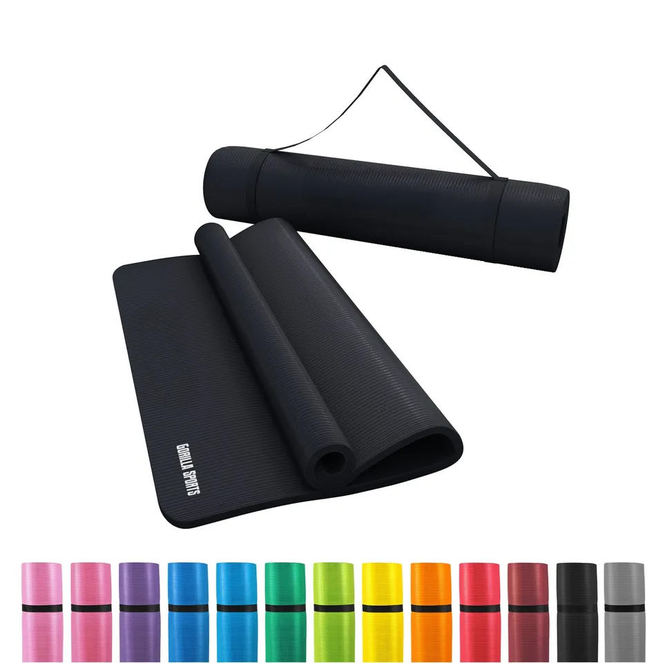 gyronetics-e-series-yogamatte-schwarz-190x60x1-5-cm-mit-gurt image 1