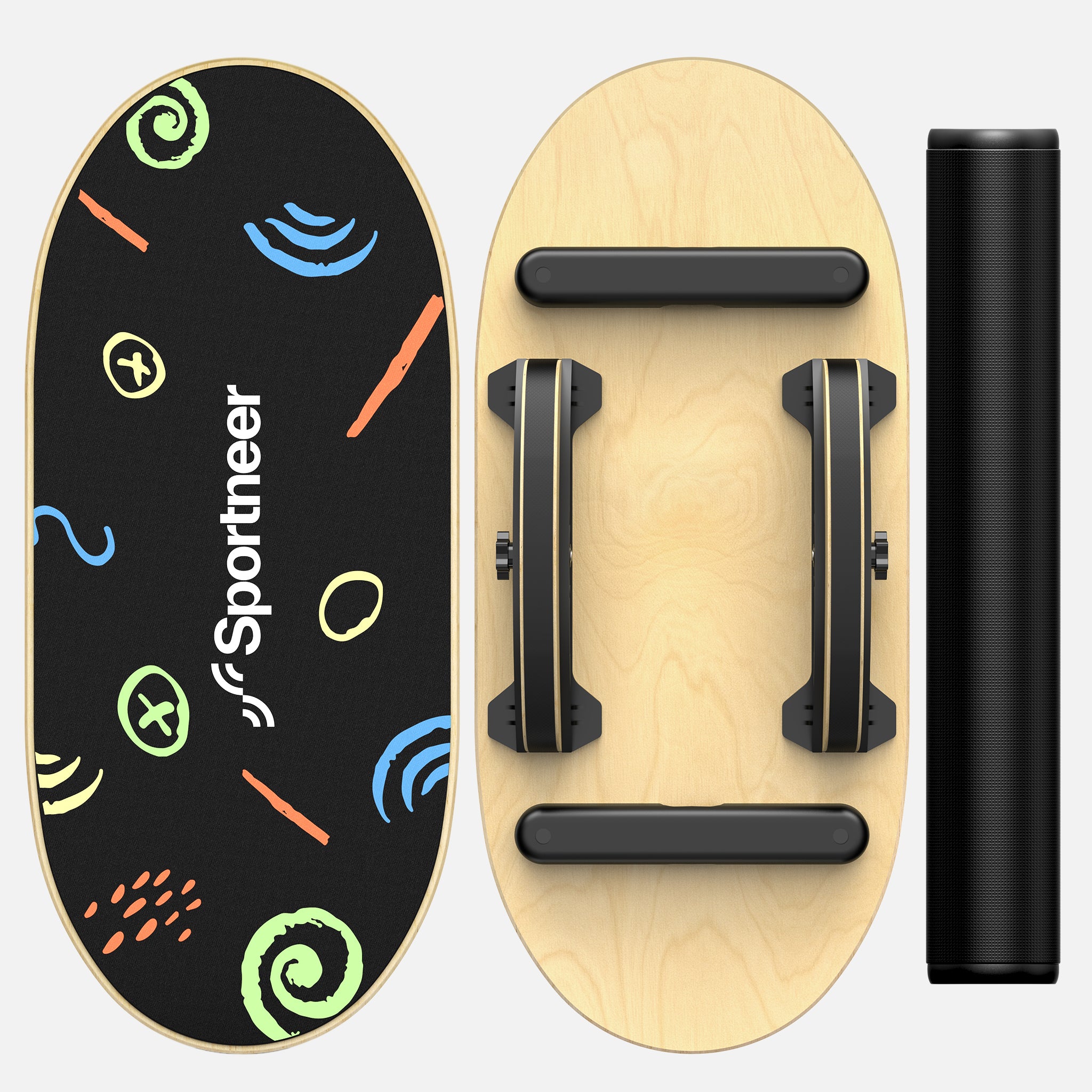 sportneer-balance-core-training-balance-board-kinder-doodle-holz image 4