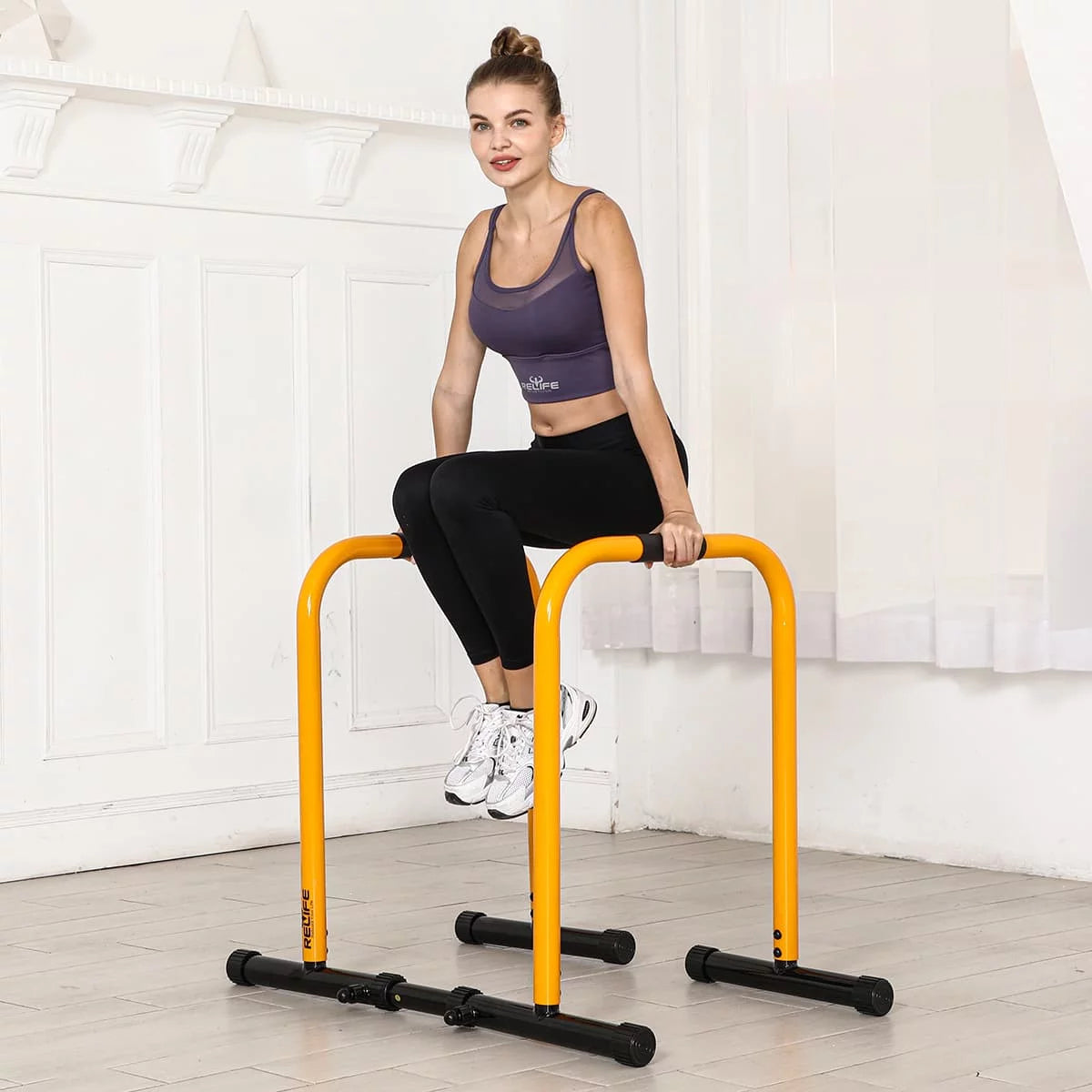 relife-power-tower-dip-bar-station-parallettes-schwarz image 7