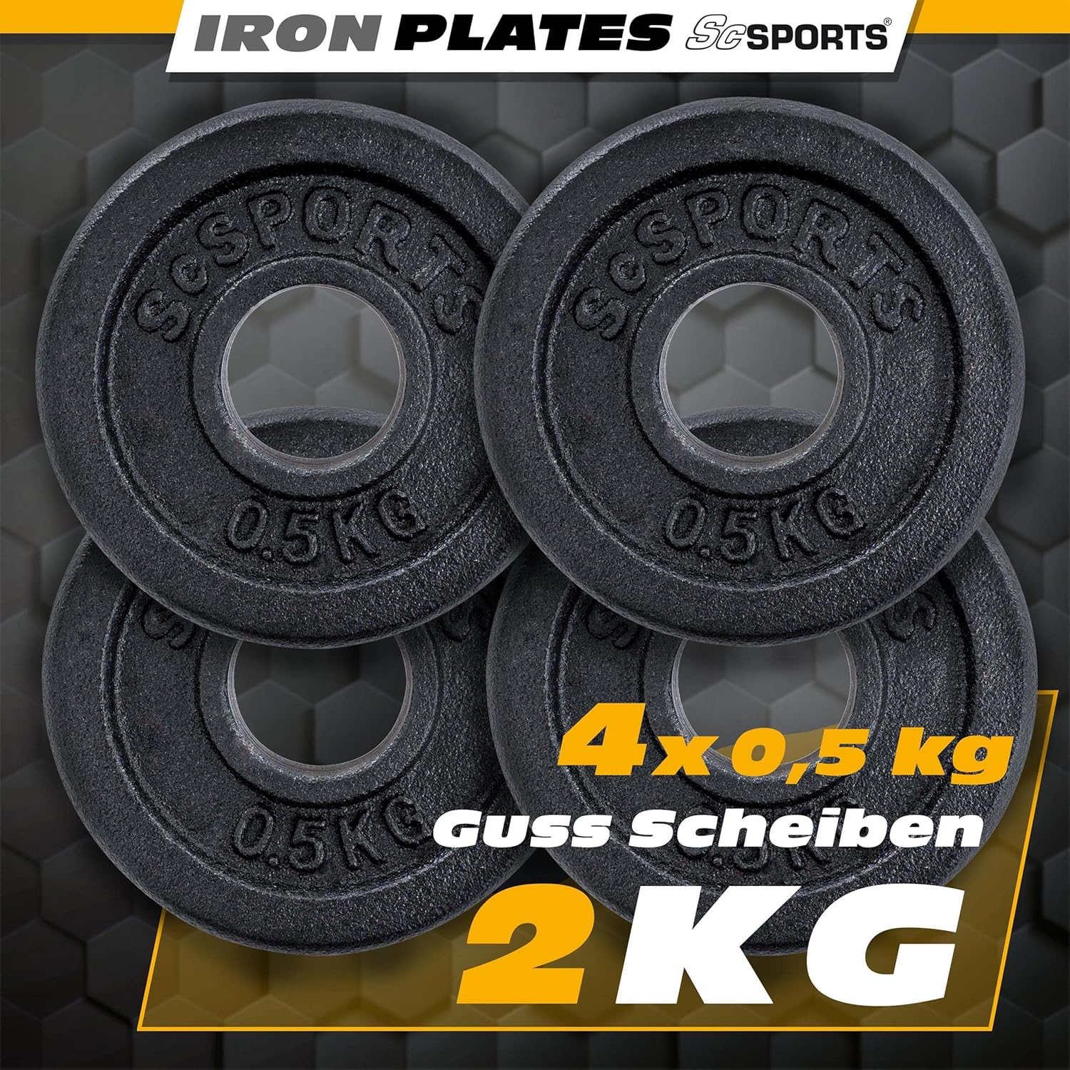 scsports-krafttraining-hantelscheiben-set-gusseisen-2-kg image 3