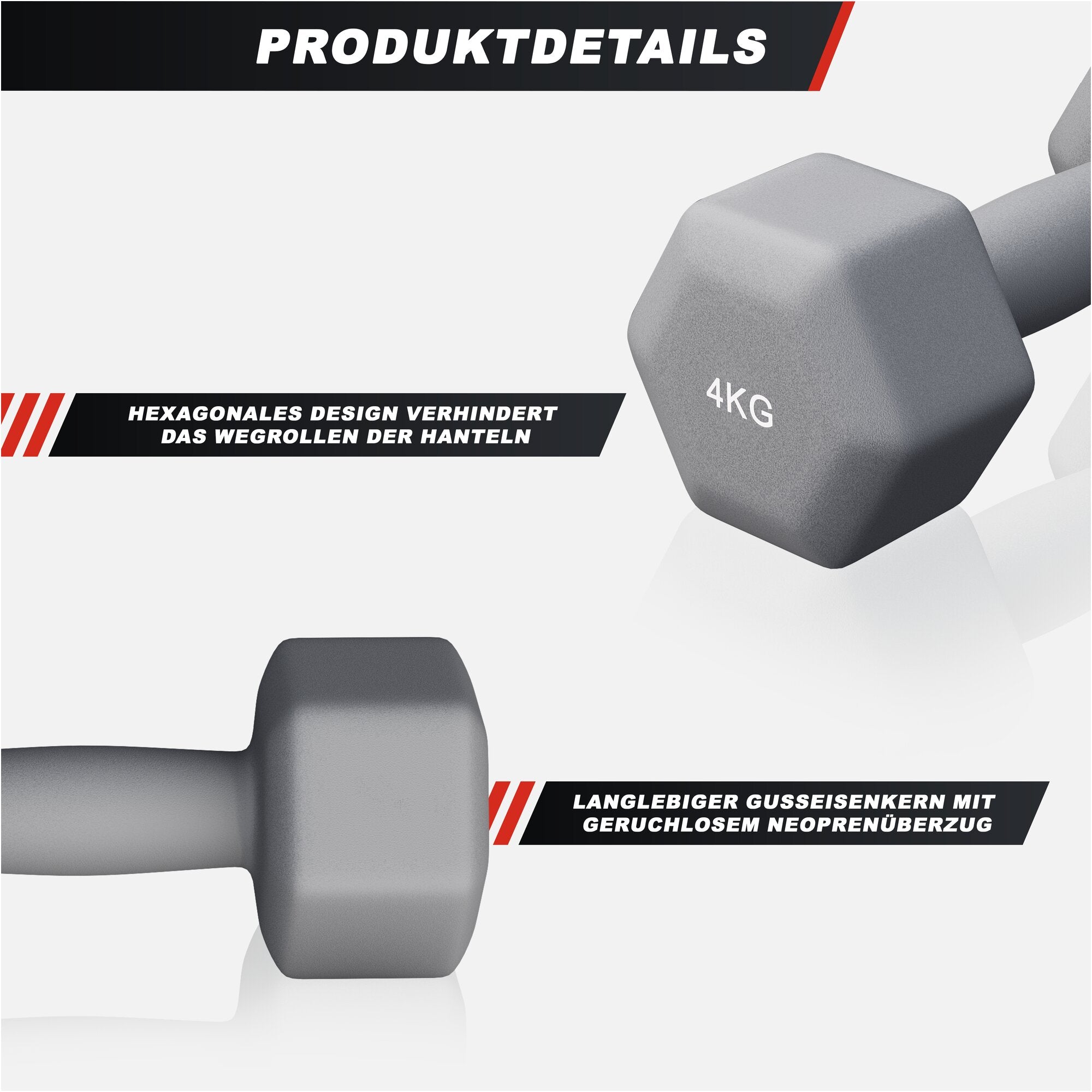 gyronetics-e-series-kurzhanteln-neopren-hexagon-2x5kg-10kg-set image 5