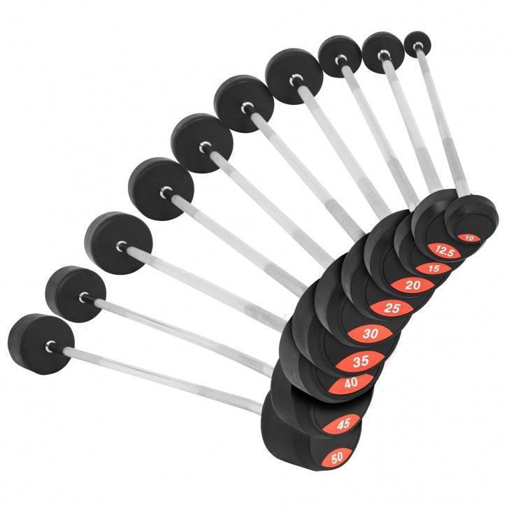 gyronetics-e-series-barbells-gummi-langhantel-20-kg-schwarz-rot image 1