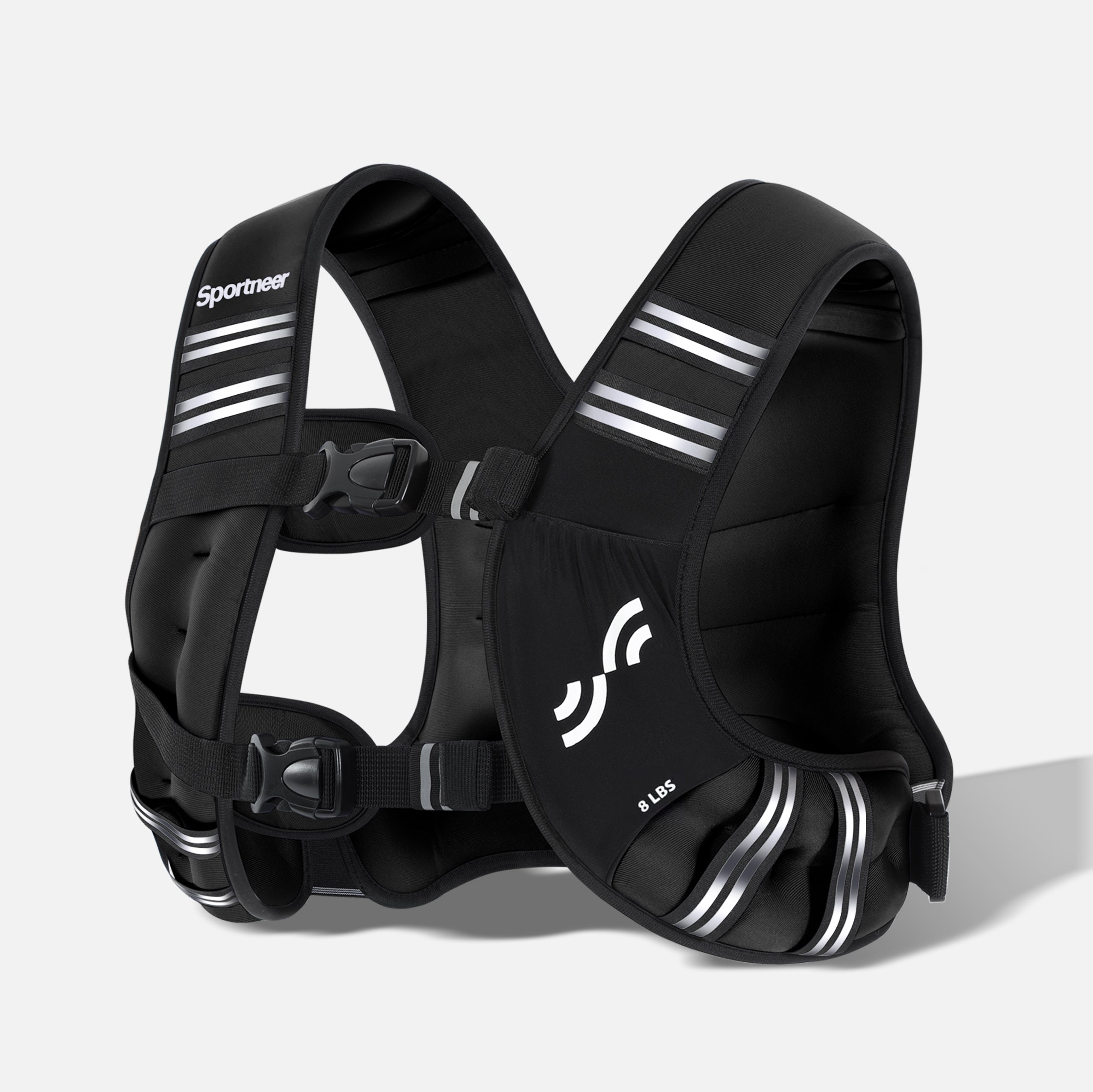 sportneer-wearable-weights-gewichtsweste-8-lbs-schwarz-reflektor image 1