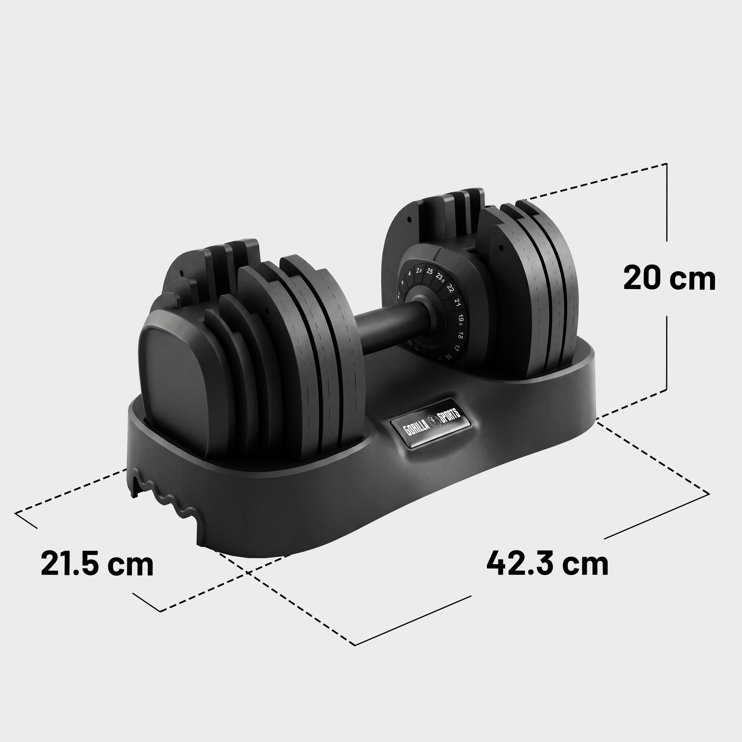 gyronetics-e-series-kurzhantel-verstellbar-25-kg-mit-ablage image 7