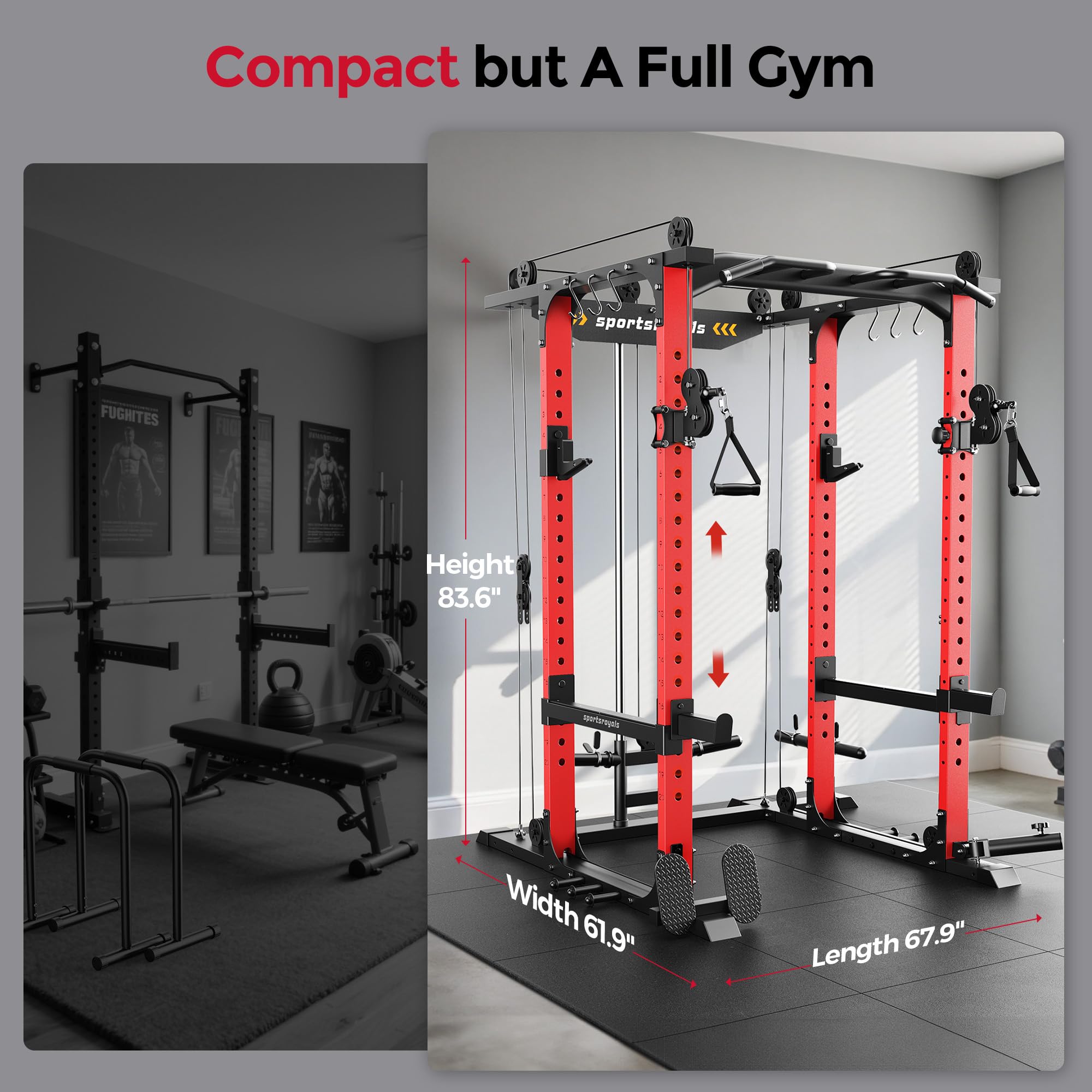 sportsroyals-power-cages-power-rack-kabel-crossover-rot image 6