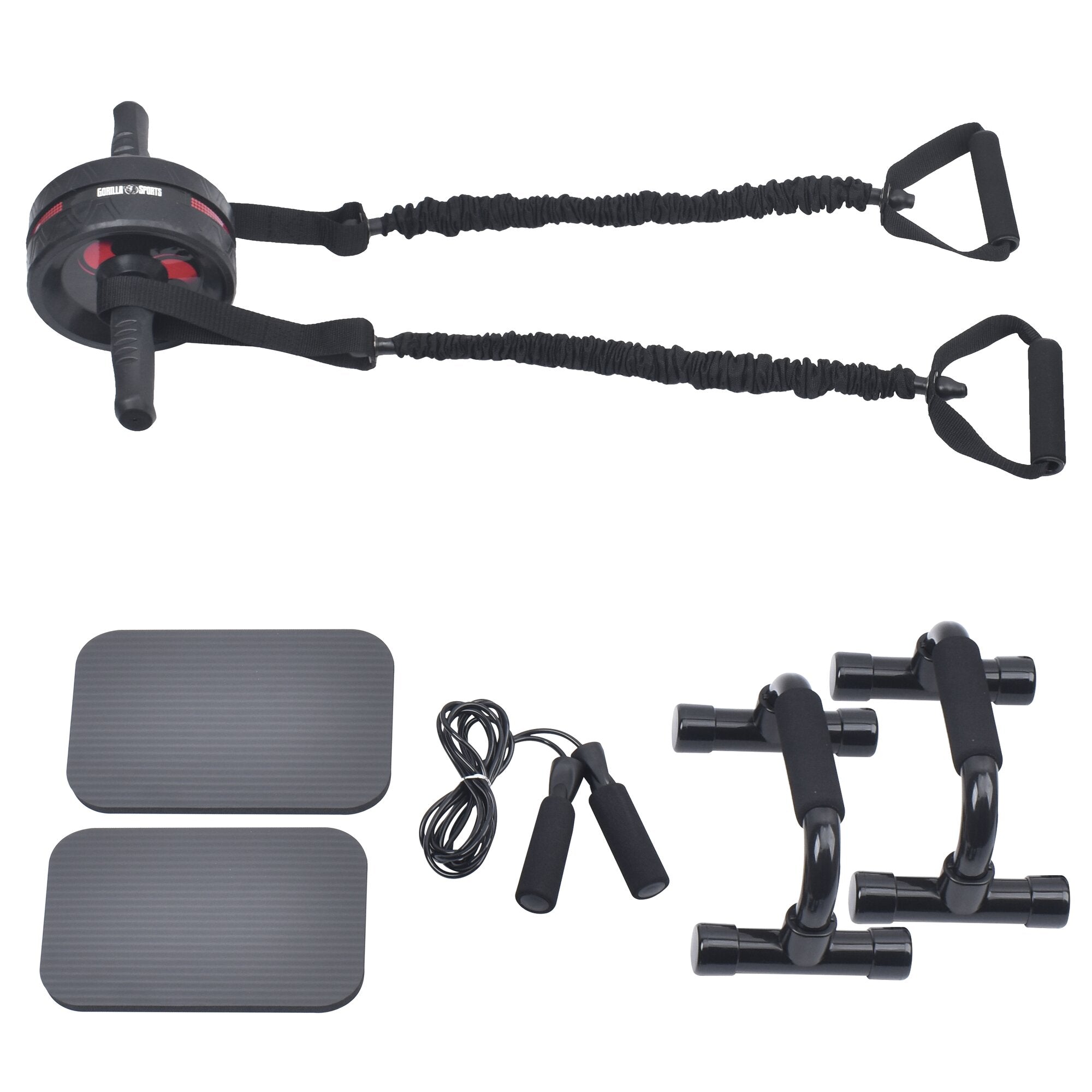 gorilla-sports-ab-roller-set-bauchtrainer-mit-springseil-schwarz image 1