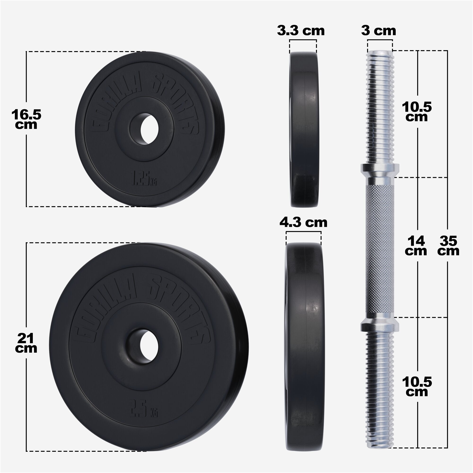 gyronetics-e-series-kurzhantel-set-kunststoff-30-kg-sternverschluss image 4
