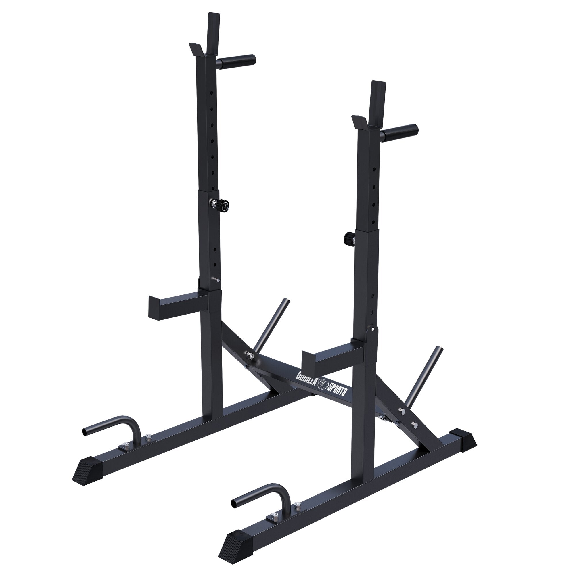 gyronetics-e-series-squat-rack-verstellbar-300-kg-mit-dip-griffen image 1