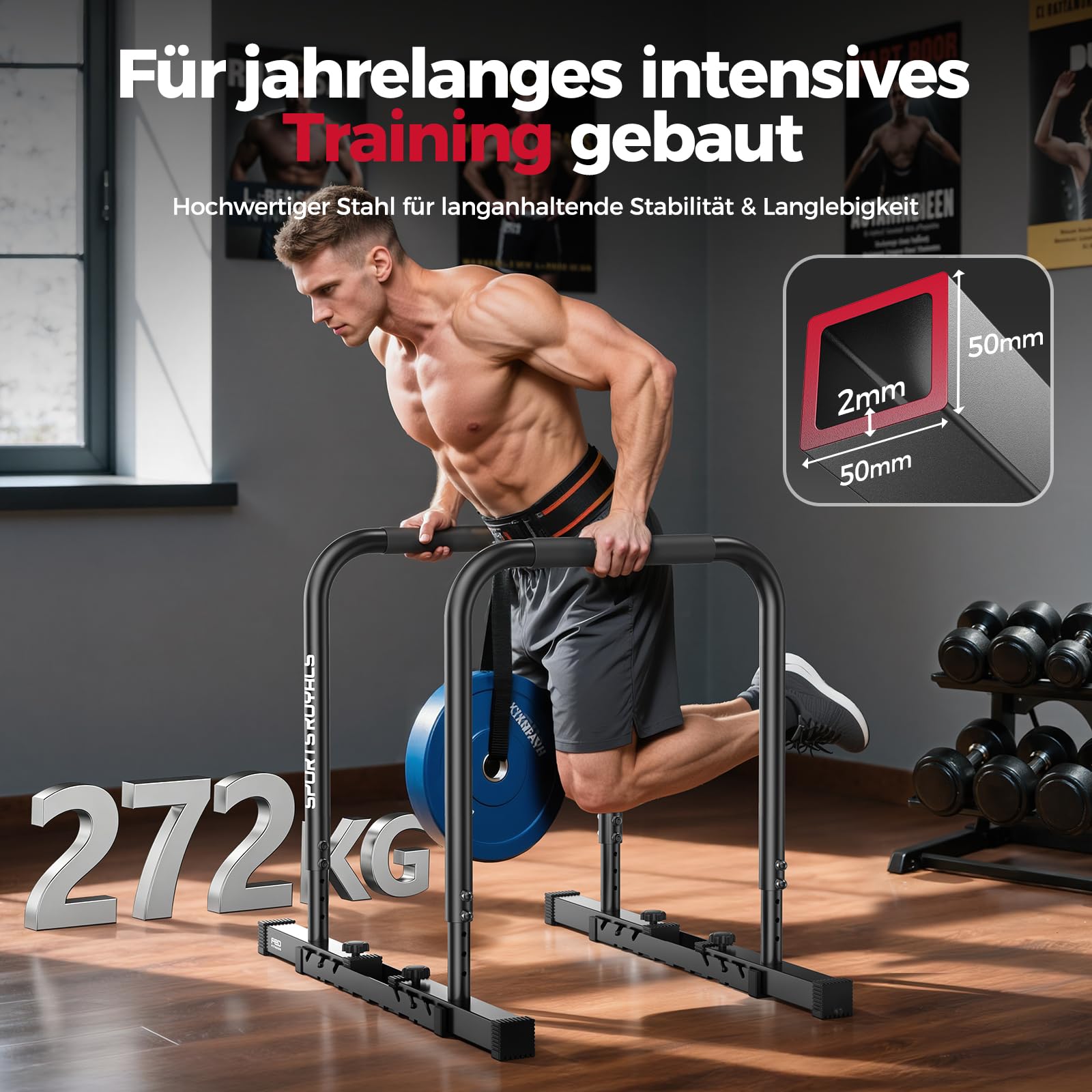 sportsroyals-dip-bars-dip-barren-verstellbar-schwarz-300-kg image 3