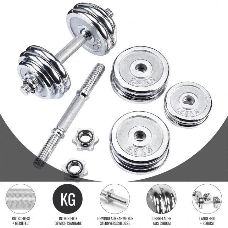 gyronetics-e-series-kurzhantel-set-chrom-30-kg-sternverschluss image 3