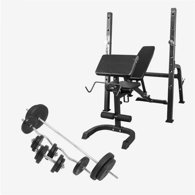 gyronetics-e-series-schr-gbank-set-ablage-langhantel-100kg-schwarz image 1