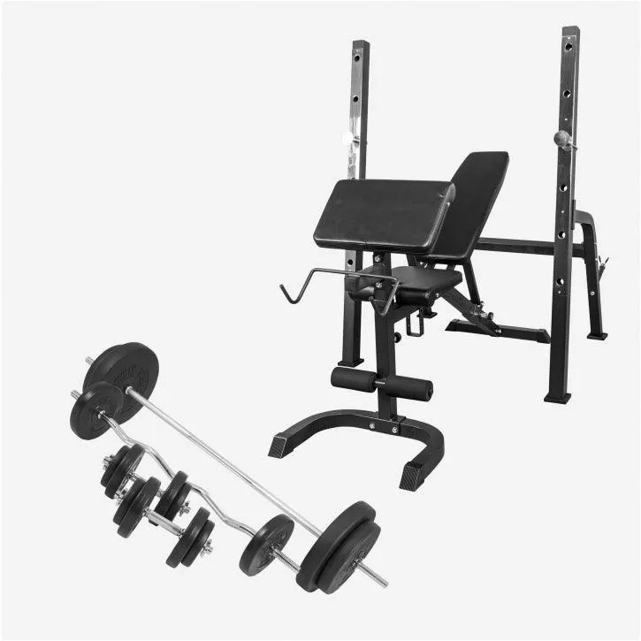 gyronetics-e-series-schr-gbank-set-ablage-langhantel-100kg-schwarz image 1