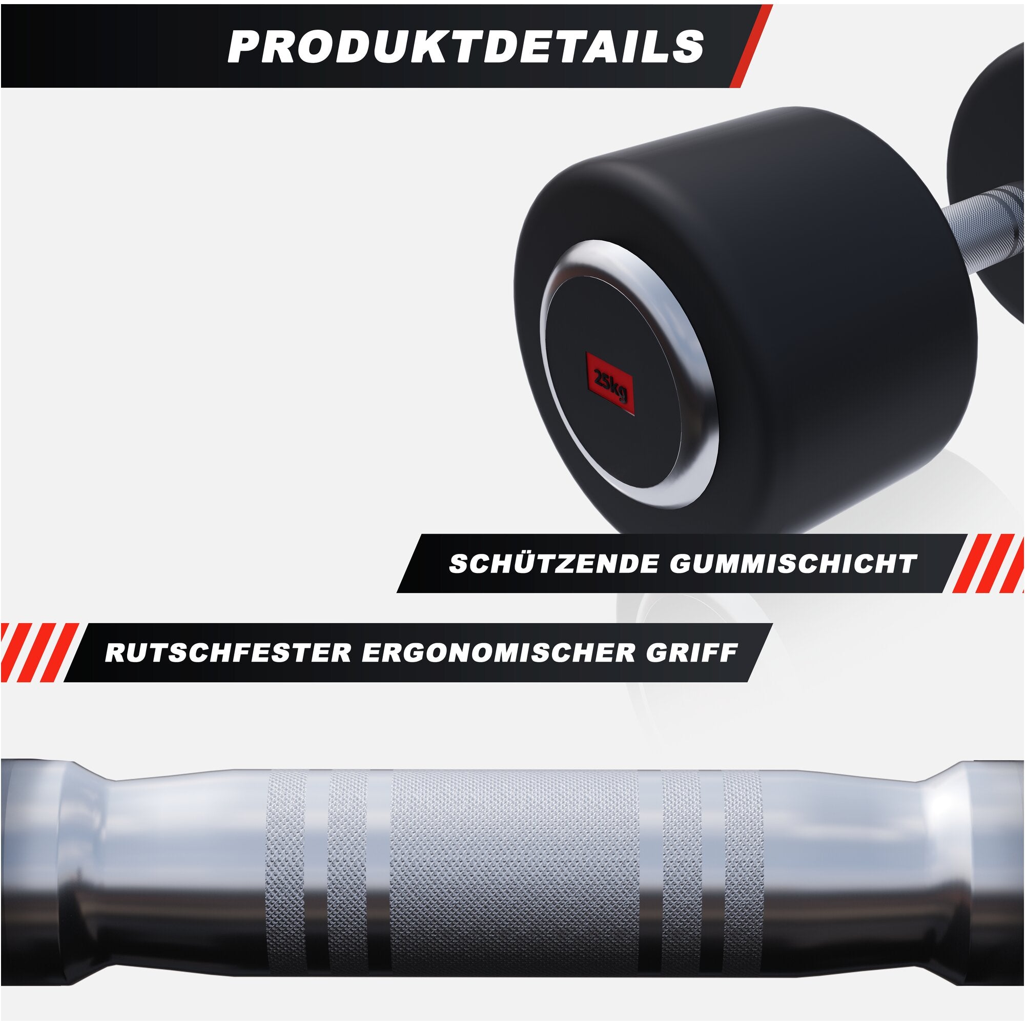 gyronetics-e-series-kurzhantel-gummi-pro-2-5-kg-gusseisen image 7