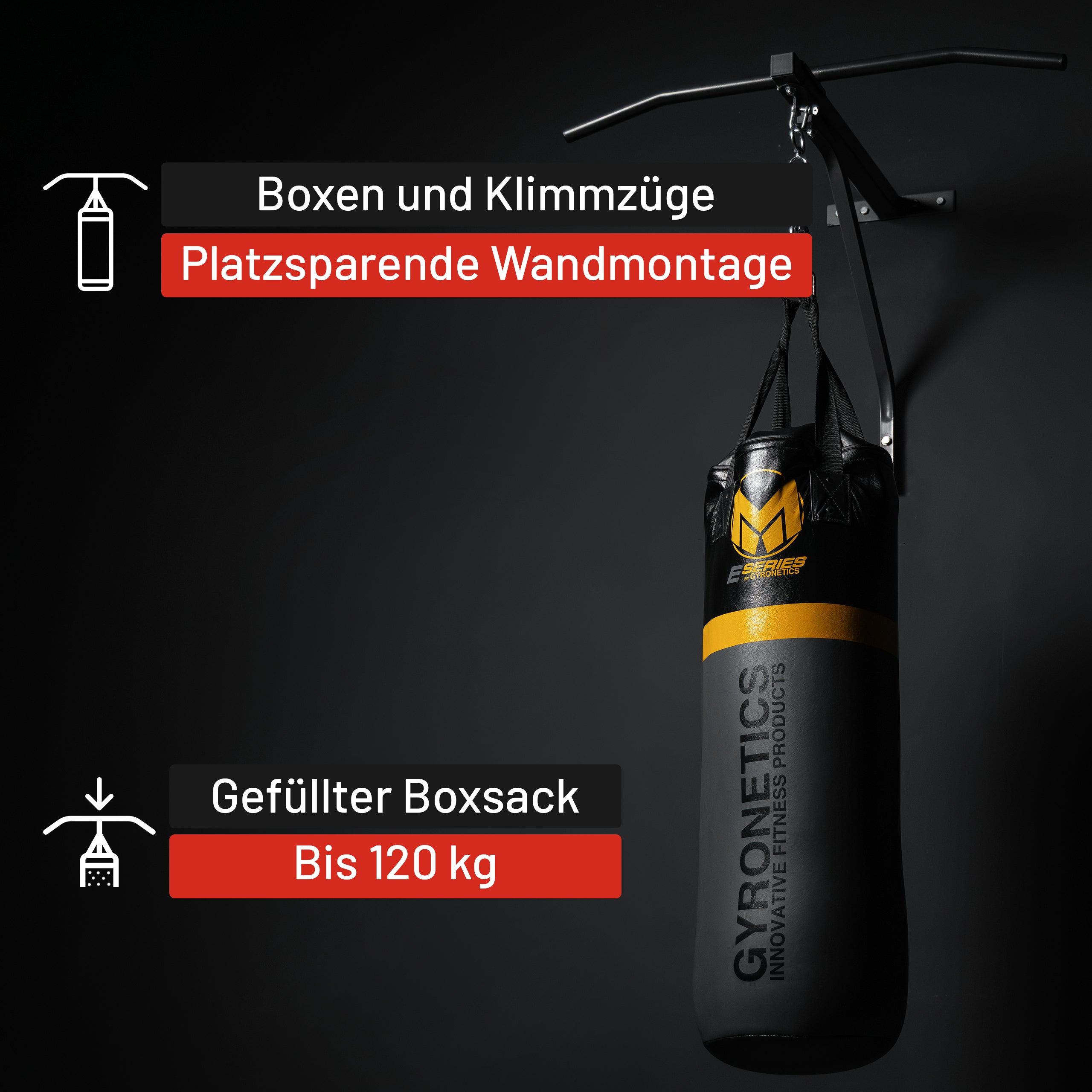 gyronetics-e-series-boxsack-80cm-klimmzugstange-120kg image 3