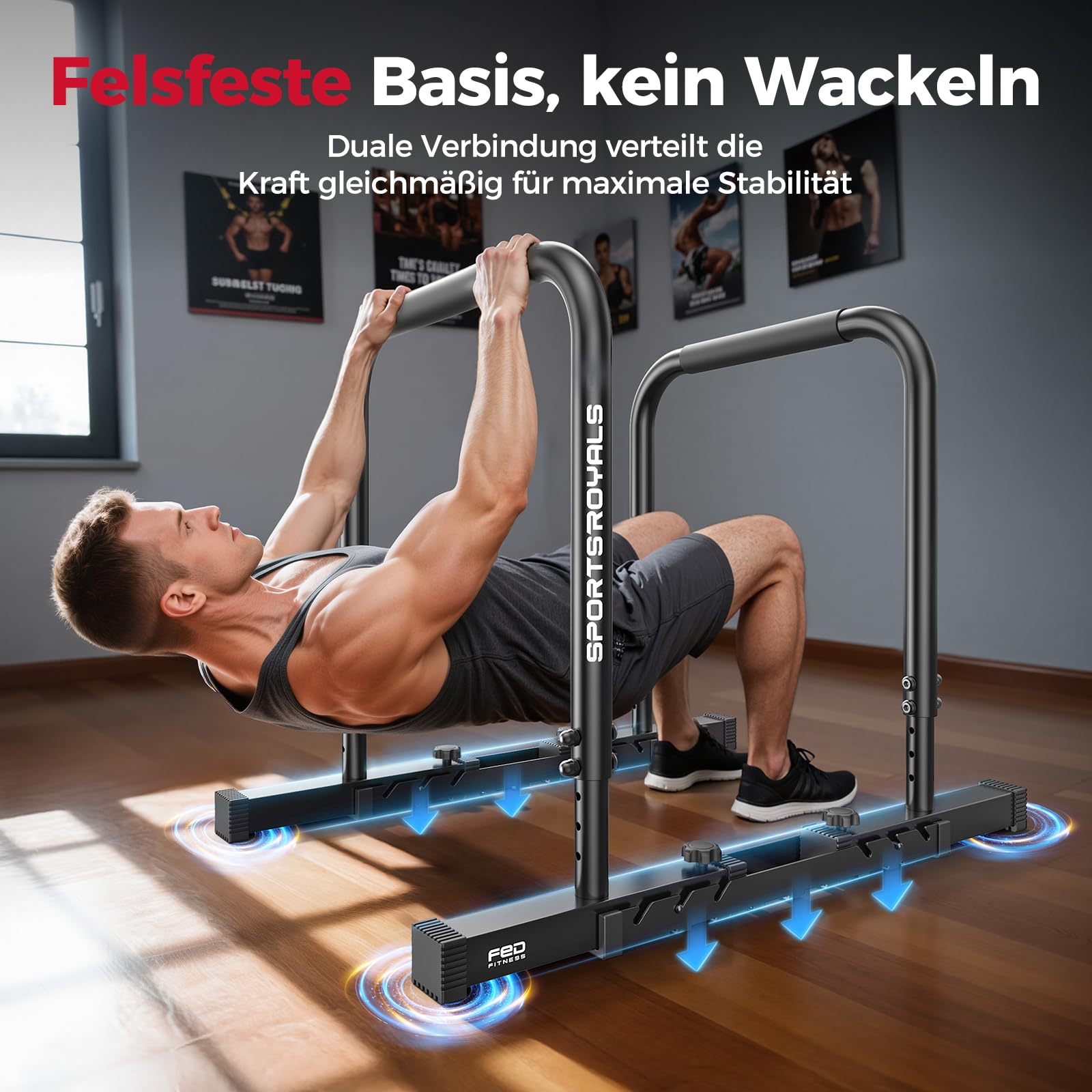 sportsroyals-dip-bars-dip-barren-verstellbar-schwarz-300-kg image 2