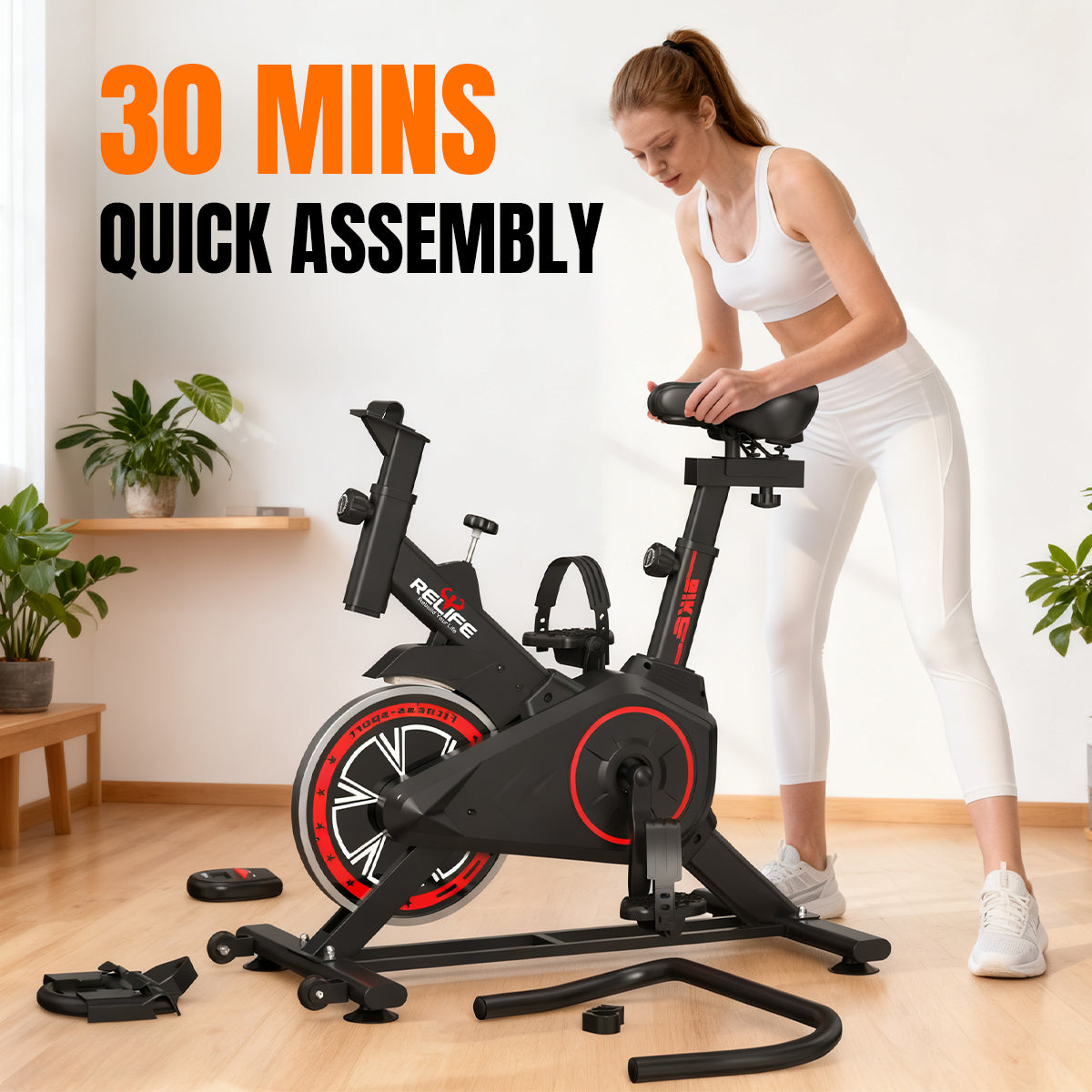 relife-exercise-bike-indoor-bike-heimtrainer-mit-riemenantrieb image 6