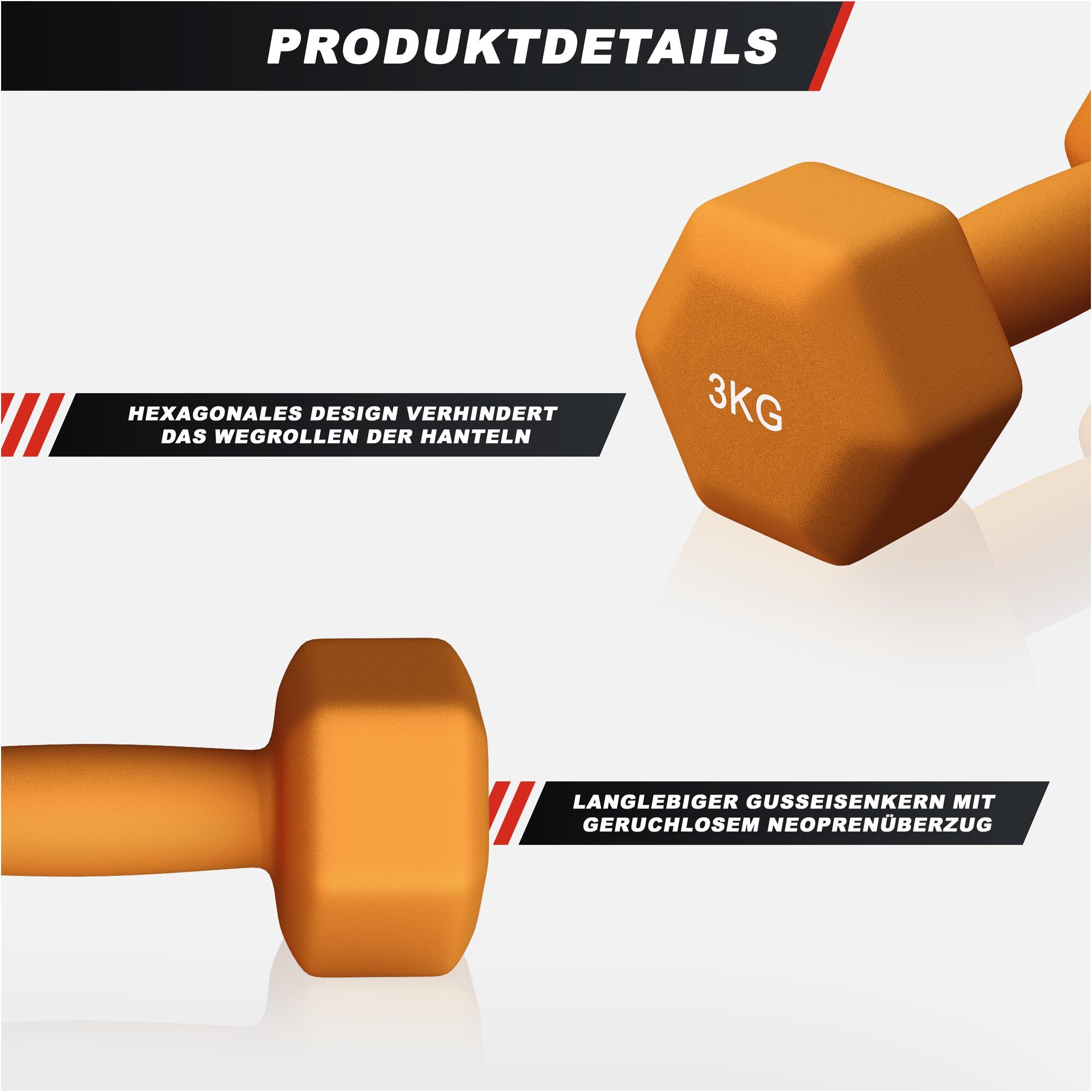 gyronetics-e-series-kurzhanteln-neopren-hexagon-2x5kg-10kg-set image 3