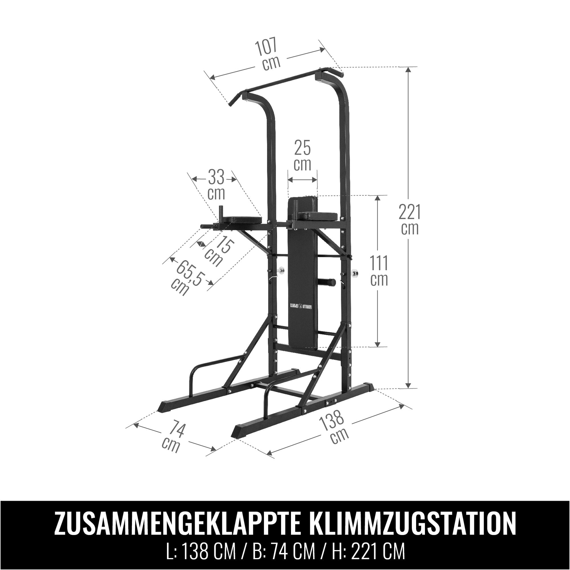gyronetics-dip-station-mit-klimmzugstange-und-hantelbank-schwarz image 8