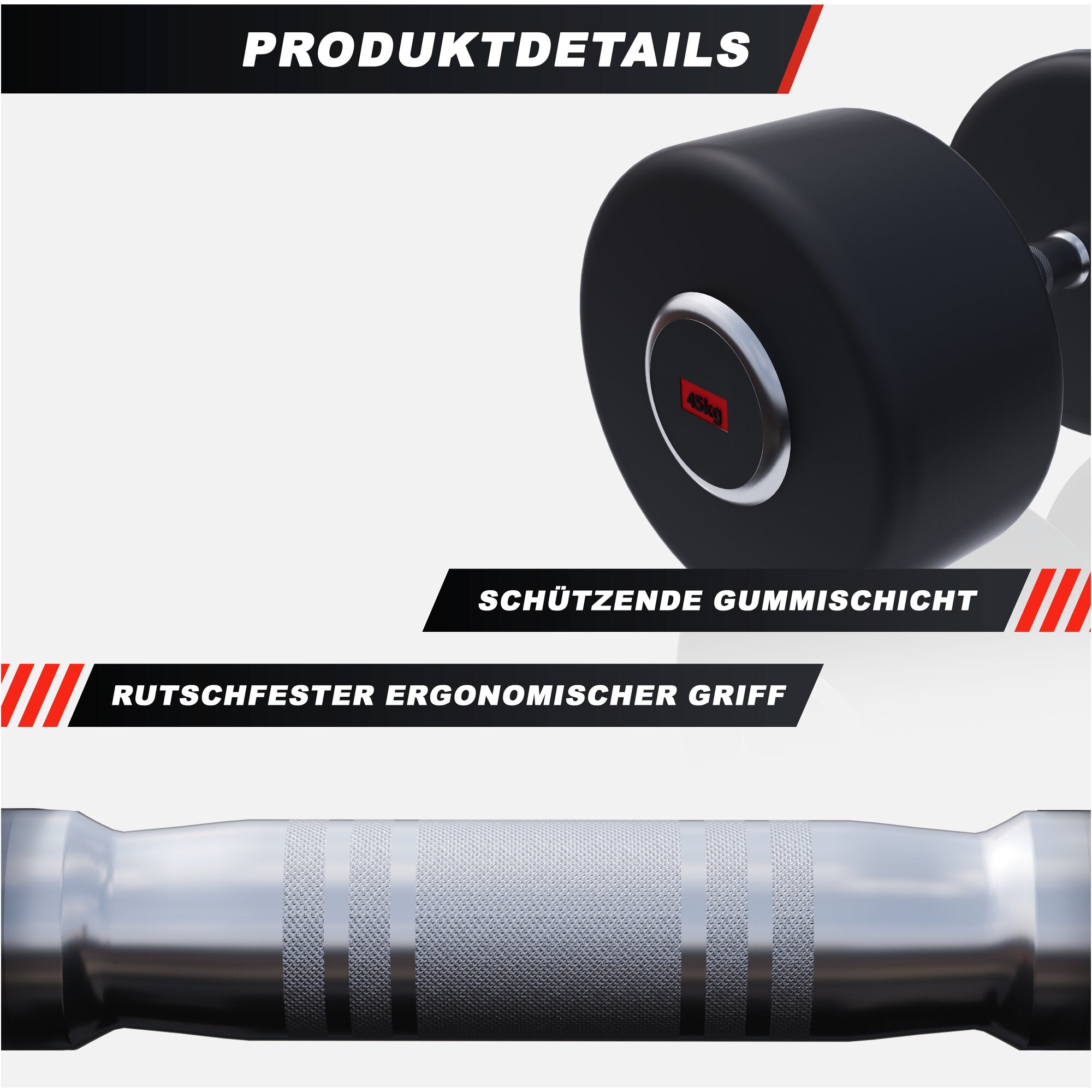 gyronetics-e-series-kurzhantel-gummi-pro-2-5-kg-gusseisen image 3
