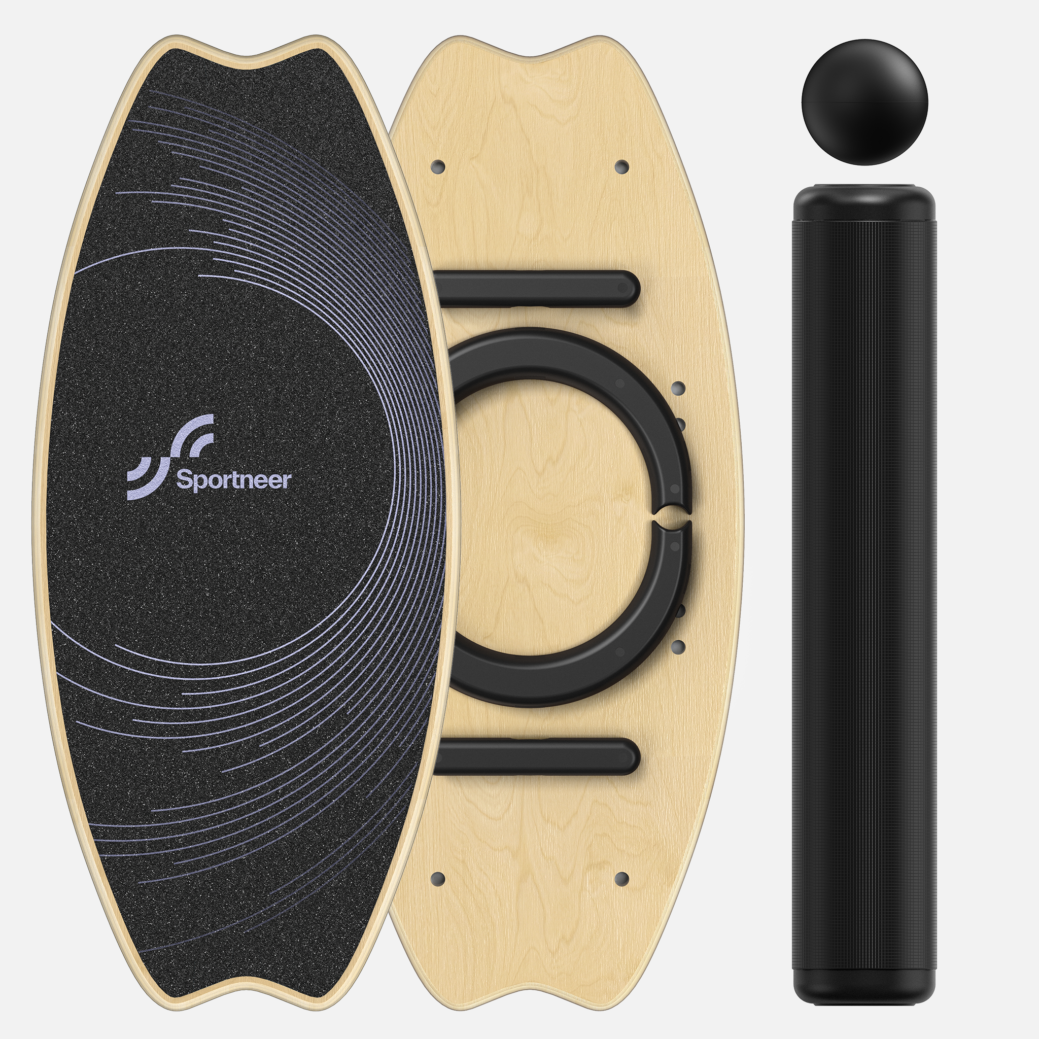 sportneer-balance-board-swirl-birke-2-in-1-rutschfest-core image 3