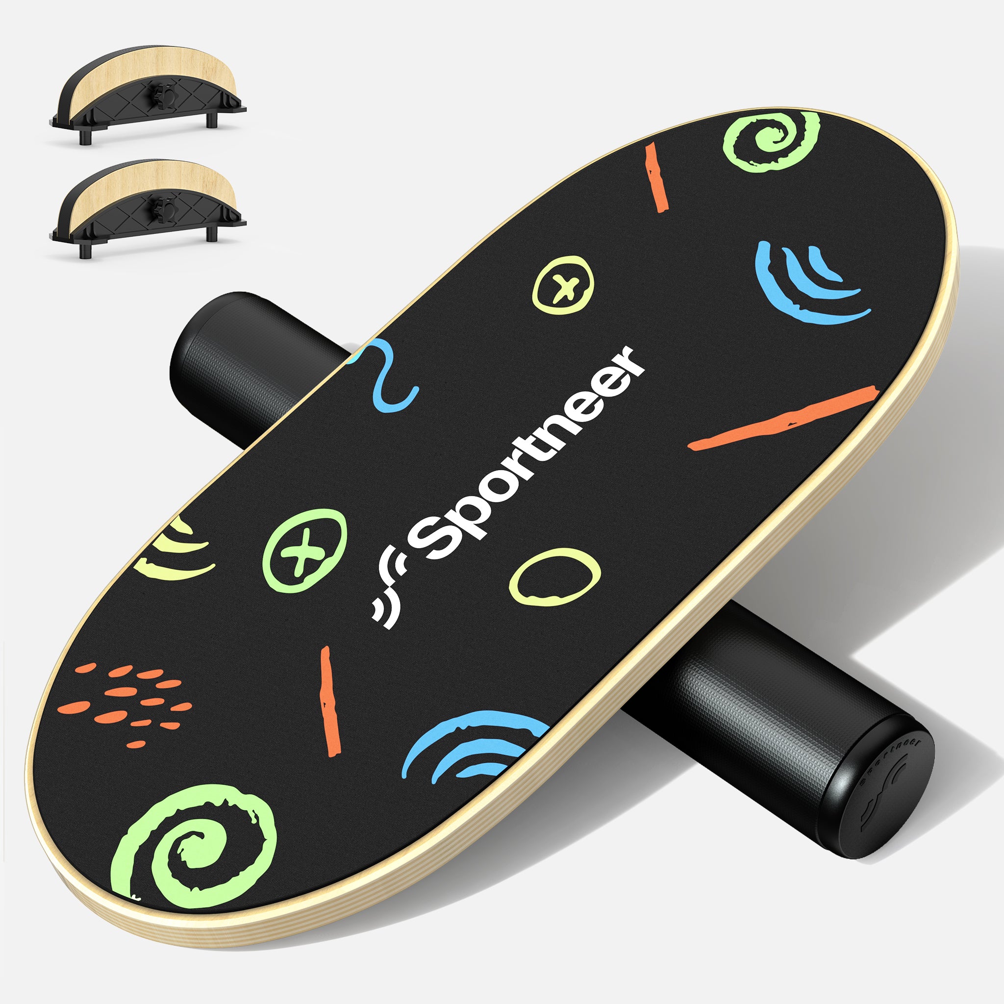 sportneer-balance-core-training-balance-board-kinder-doodle-holz image 3