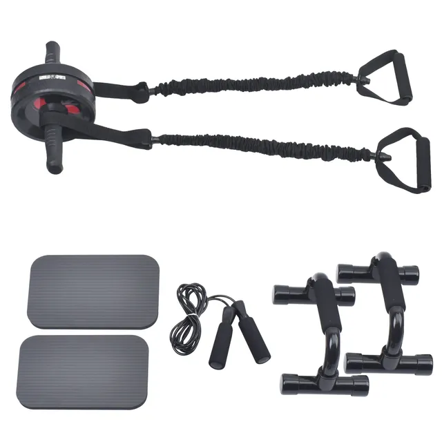 gorilla-sports-ab-roller-set-bauchtrainer-mit-springseil-schwarz image 1