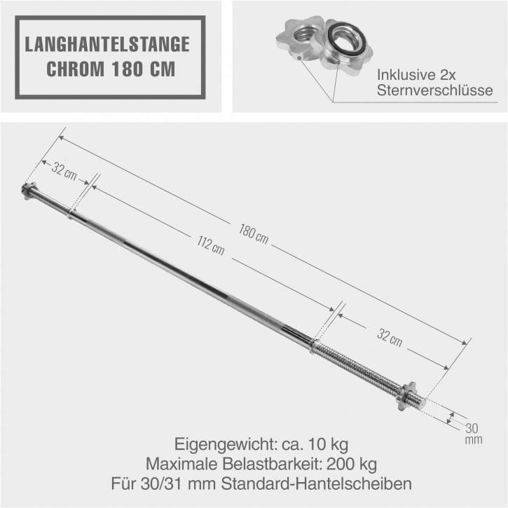 gyronetics-e-series-langhantel-180-cm-chrom-hantelstange-sternverschluss image 3
