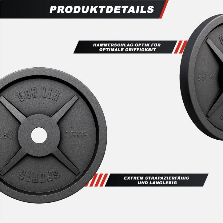 gyronetics-e-series-hantelscheibe-gusseisen-olympia-10-kg-schwarz image 6