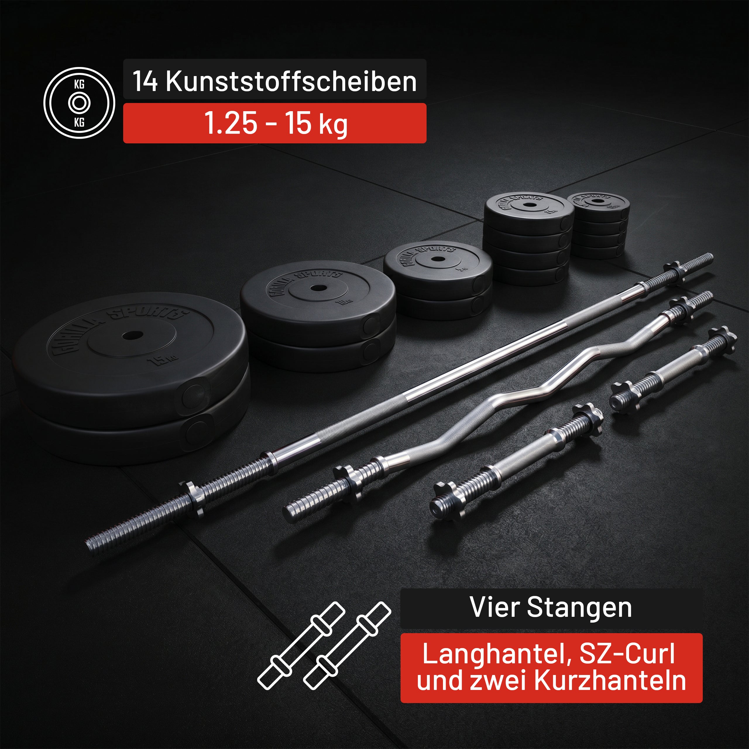 gyronetics-e-series-hantelset-kunststoff-100-kg-mit-4-stangen image 3