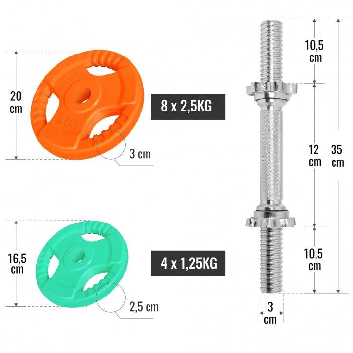 gyronetics-e-series-kurzhantel-set-30-kg-gummi-sternverschluss image 5