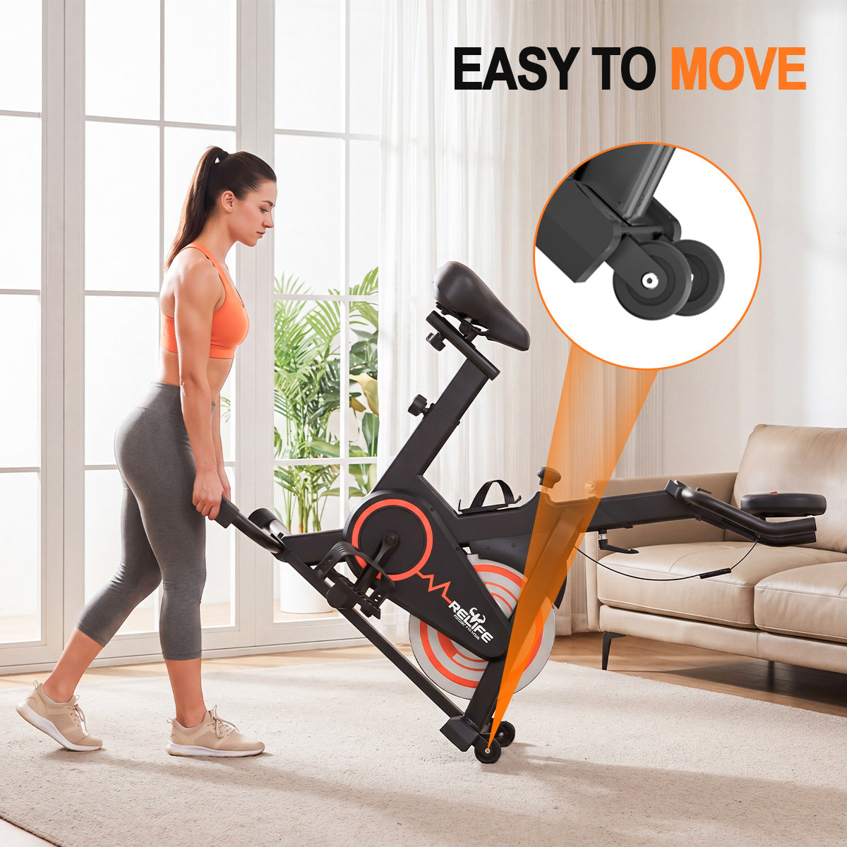 relife-exercise-bike-heimtrainer-indoor-bike-schwarz-150-kg image 8