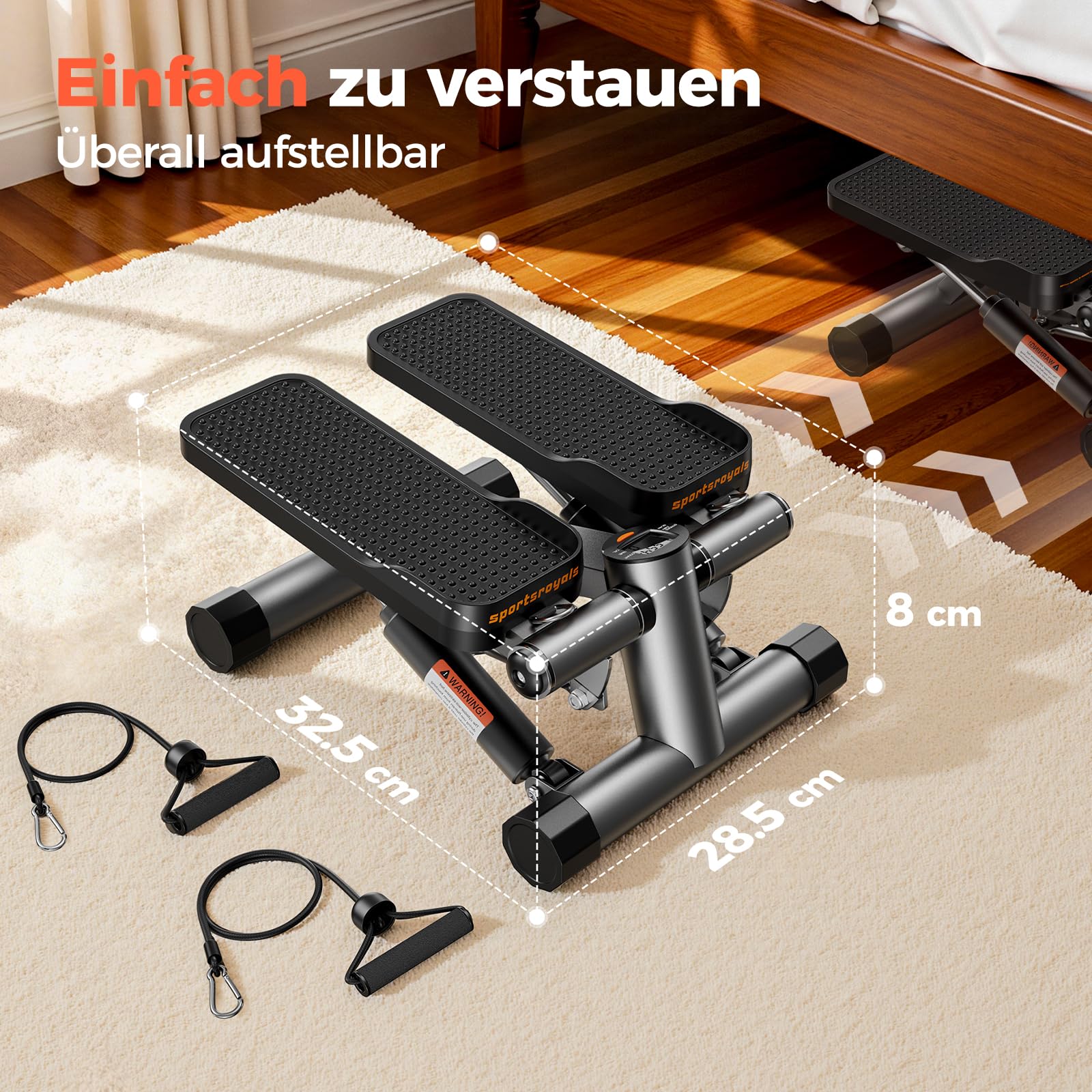 sportsroyals-stair-stepper-mini-stepper-schwarz-mit-b-ndern image 6