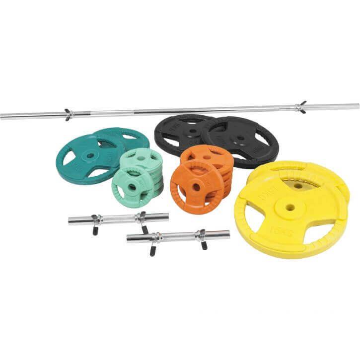 gyronetics-e-series-langhantel-set-gummi-gripper-100-kg-sternverschl image 2