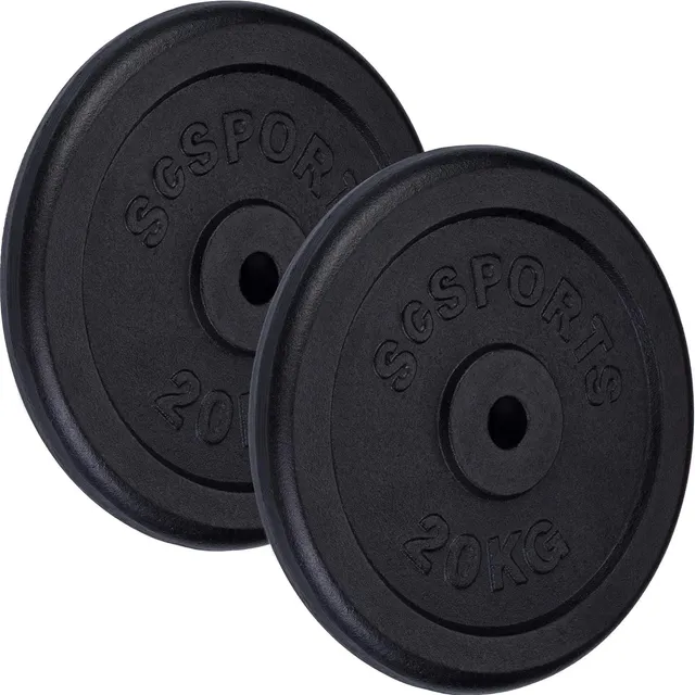 scsports-krafttraining-hantelscheibe-gusseisen-20-kg-schwarz image 1